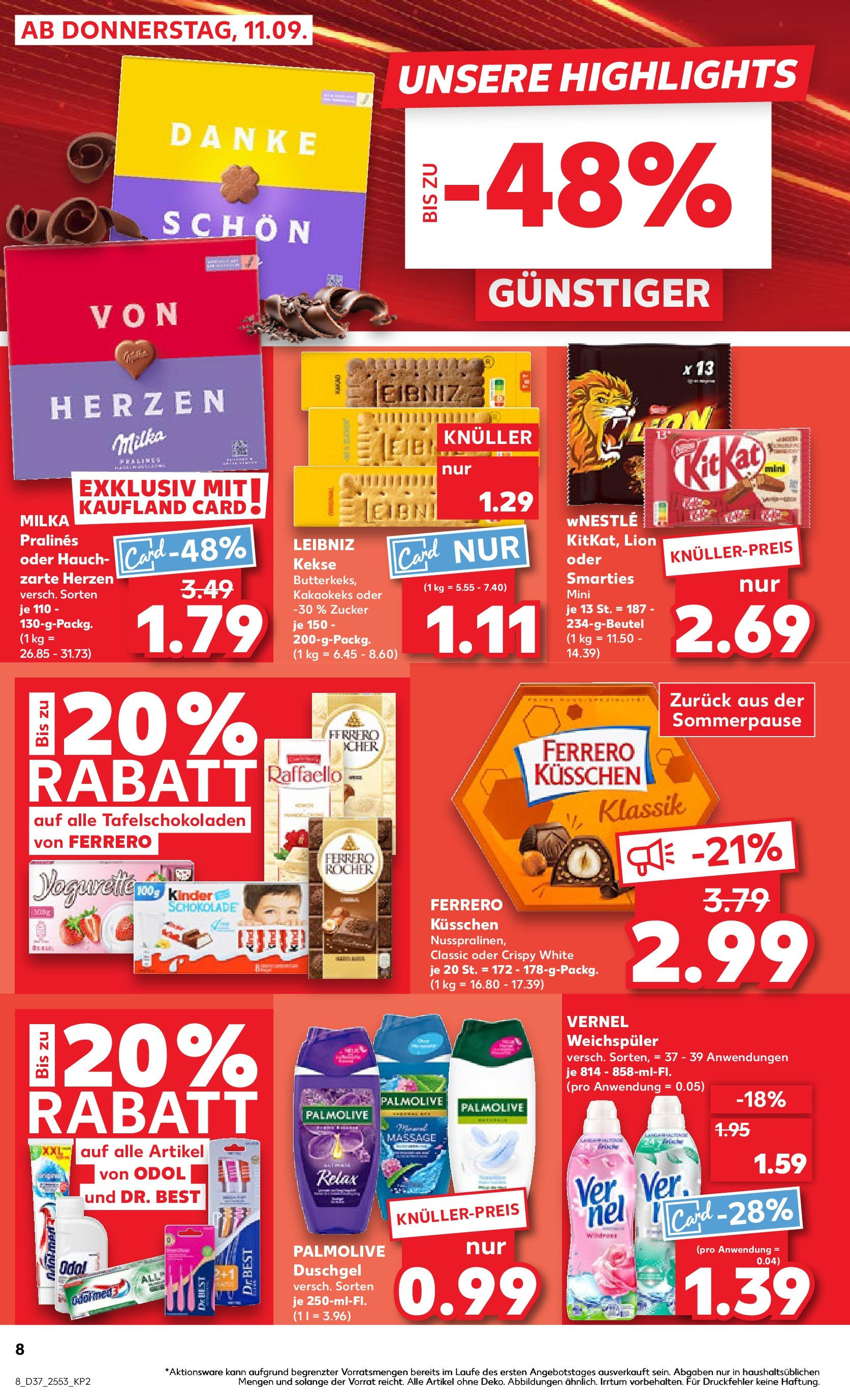 Prospekt Kaufland ab 10.09.2025 » Angebote und Werbung Online | Seite: 8 | Produkte: Box, Milka, Shower Gel, Kekse Prospekt Kaufland ab 10.09.2025 » Angebote Online zum Blättern | Seite: 8 | Produkte: Box, Milka, Shower Gel, Kekse