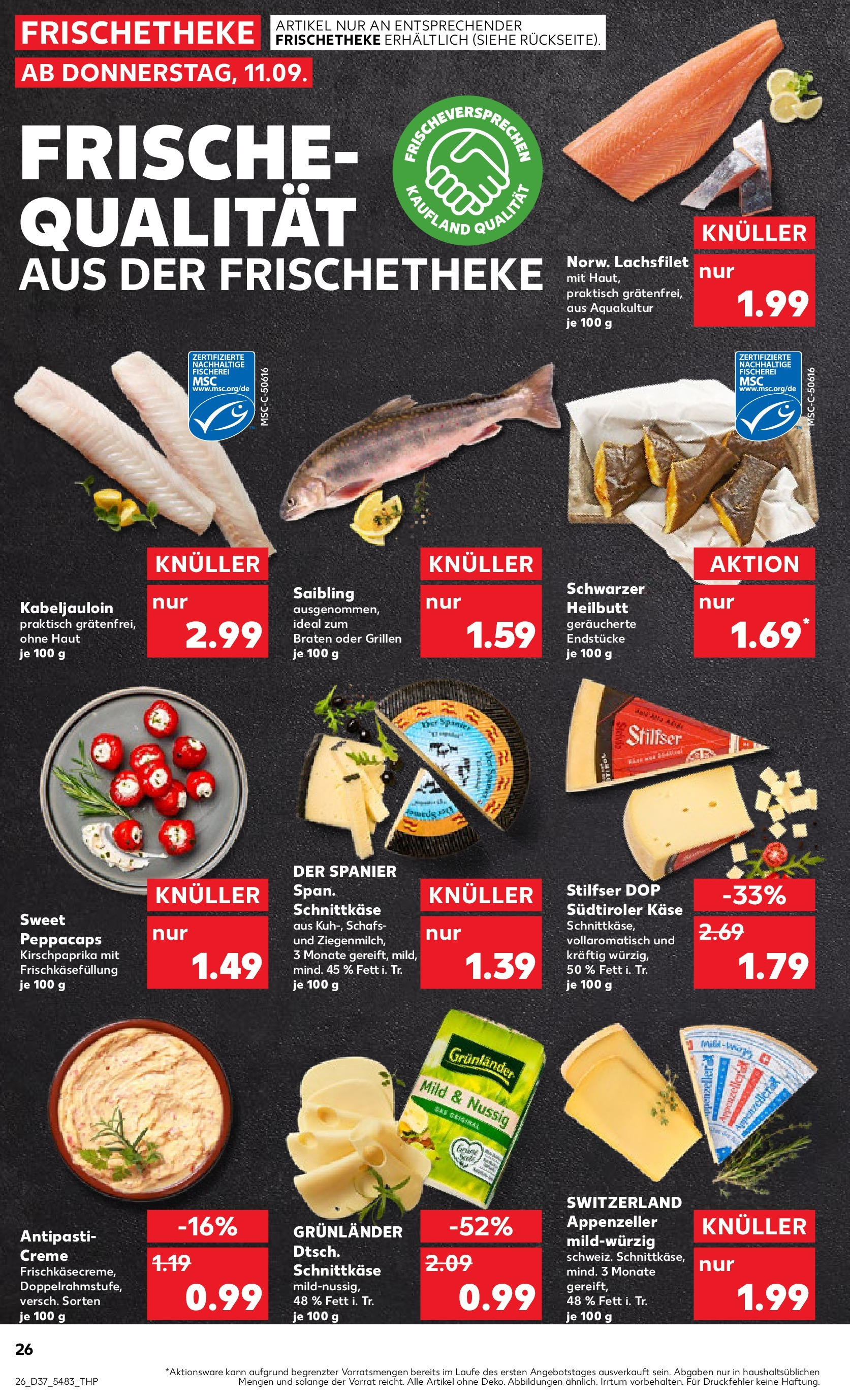 Prospekt Kaufland ab 10.09.2025 » Angebote Online zum Blättern | Seite: 26 | Produkte: Käse, Creme, Grunlander