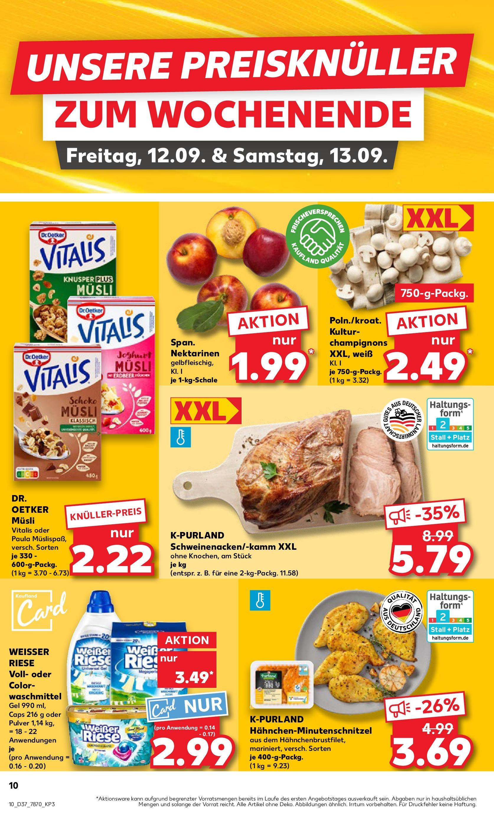 Prospekt Kaufland ab 10.09.2025 » Angebote und Werbung Online | Seite: 10 | Produkte: Musli, Nektarinen, Champignons, Waschmittel Prospekt Kaufland ab 10.09.2025 » Angebote Online zum Blättern | Seite: 10 | Produkte: Musli, Nektarinen, Champignons, Waschmittel