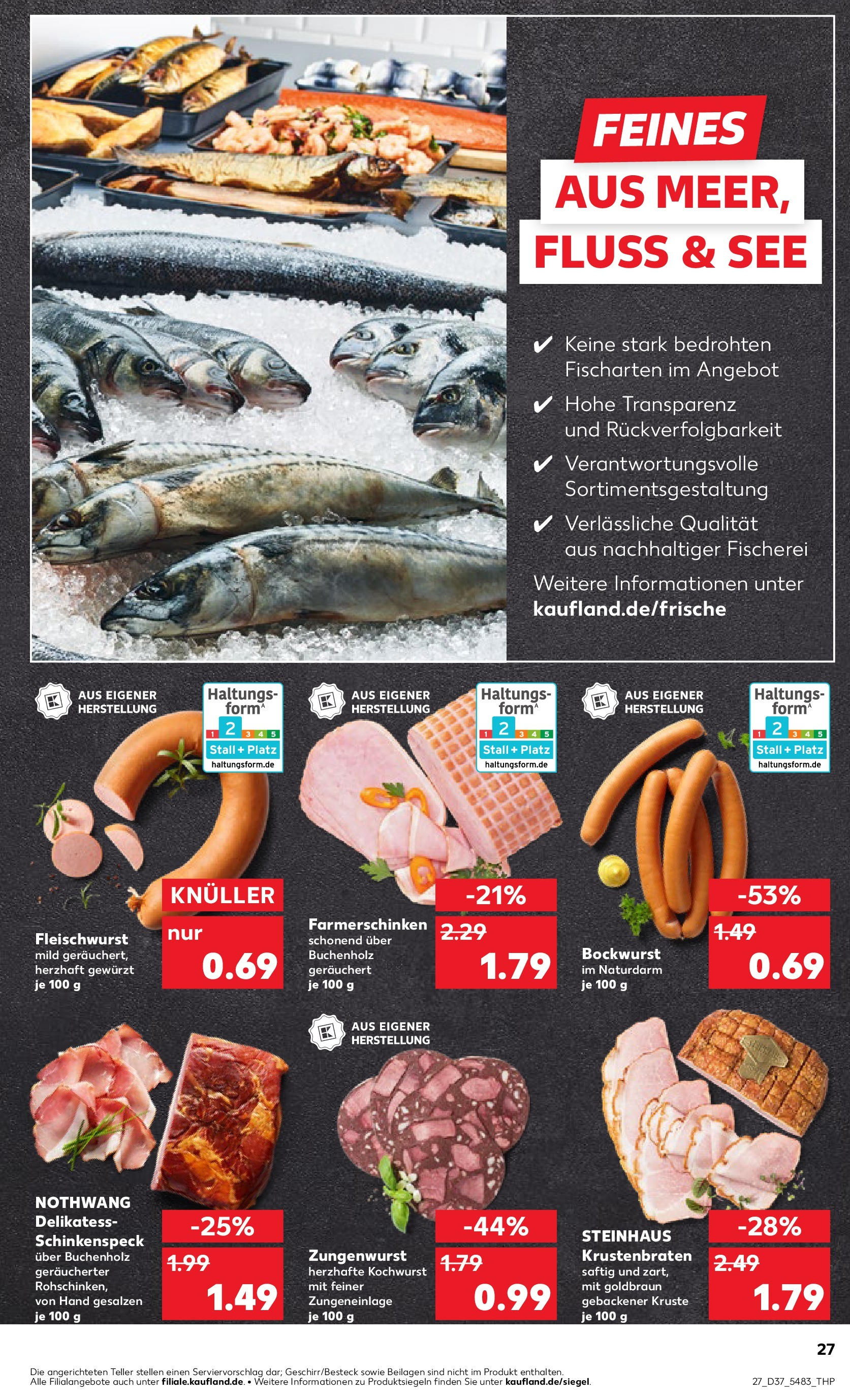 Prospekt Kaufland ab 10.09.2025 » Angebote Online zum Blättern | Seite: 27 | Produkte: Bockwurst, Krustenbraten