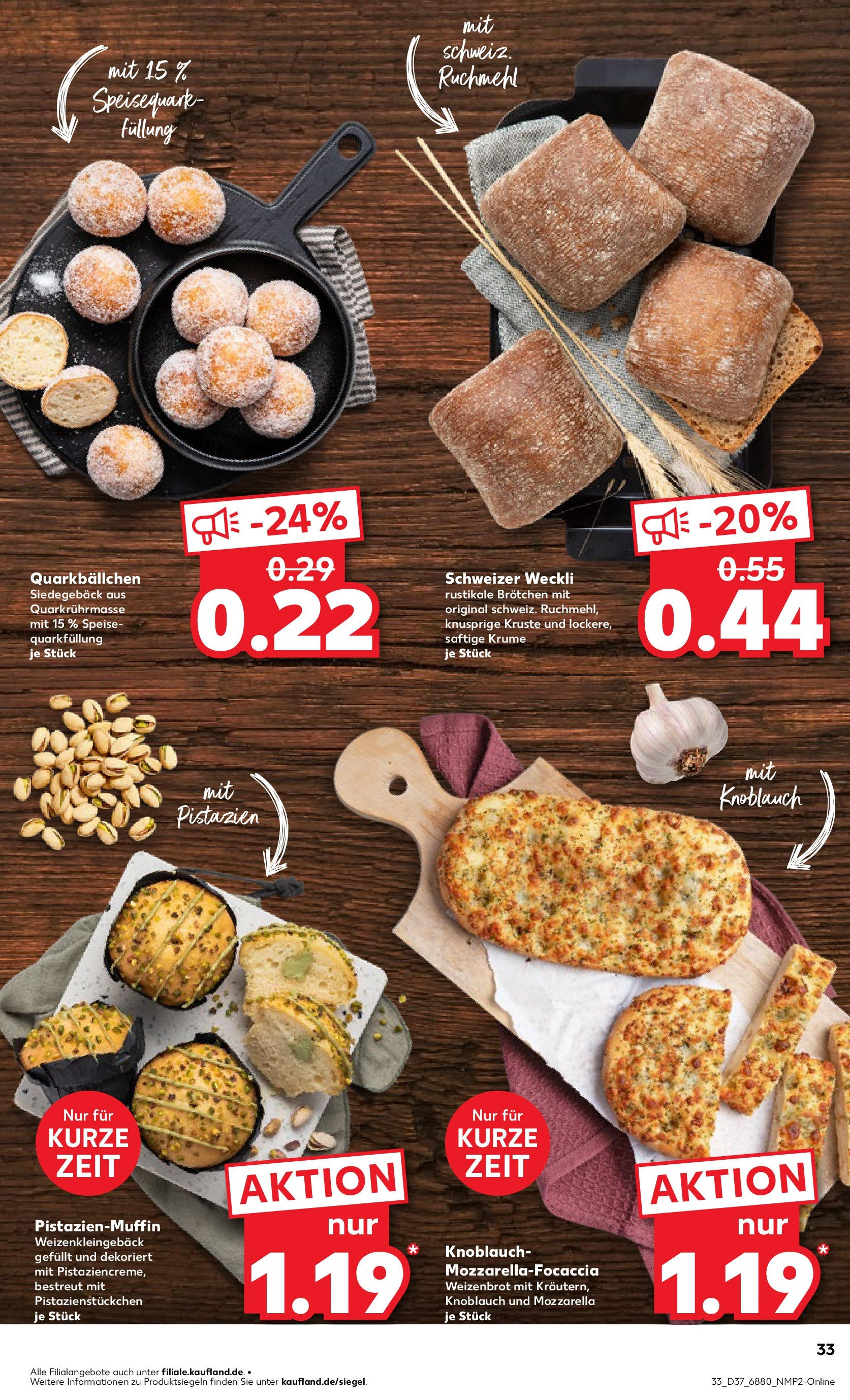Prospekt Kaufland ab 10.09.2025 » Angebote Online zum Blättern | Seite: 33 | Produkte: Quark, Pistazien, Knoblauch, Speisequark