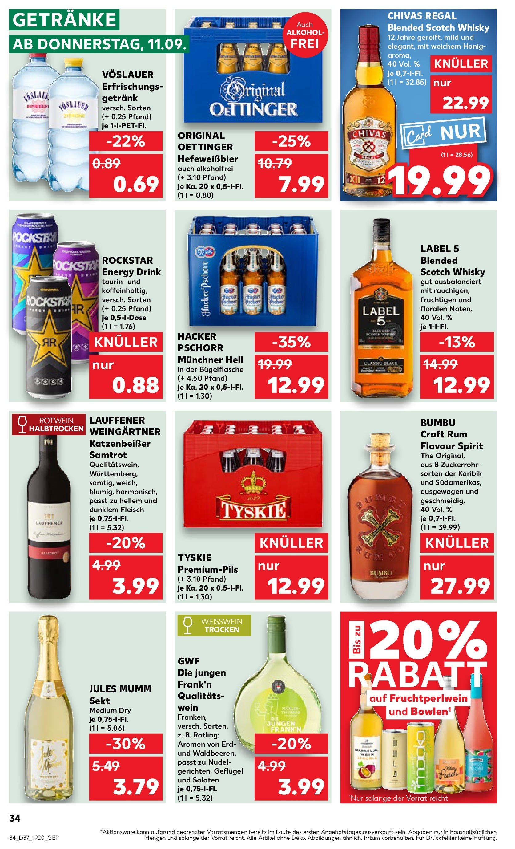 Prospekt Kaufland ab 10.09.2025 » Angebote Online zum Blättern | Seite: 34 | Produkte: Mumm sekt, Sekt, Wein, Fleisch