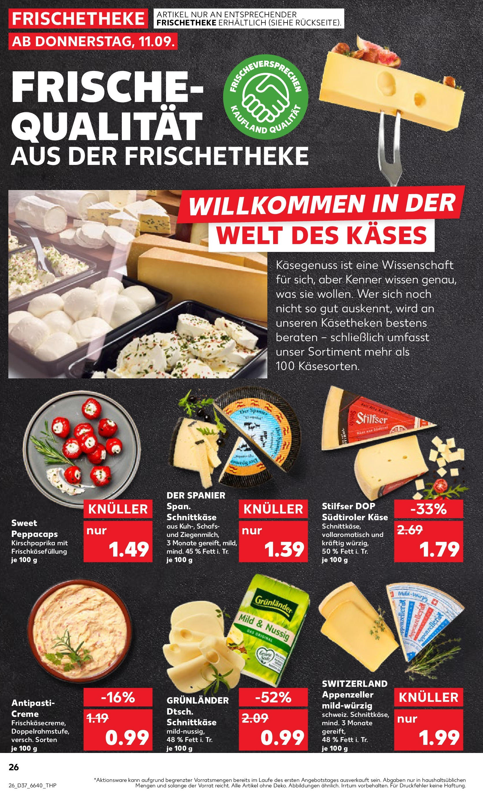 Prospekt Kaufland ab 10.09.2025 » Angebote Online zum Blättern | Seite: 26 | Produkte: Käse, Creme, Grunlander