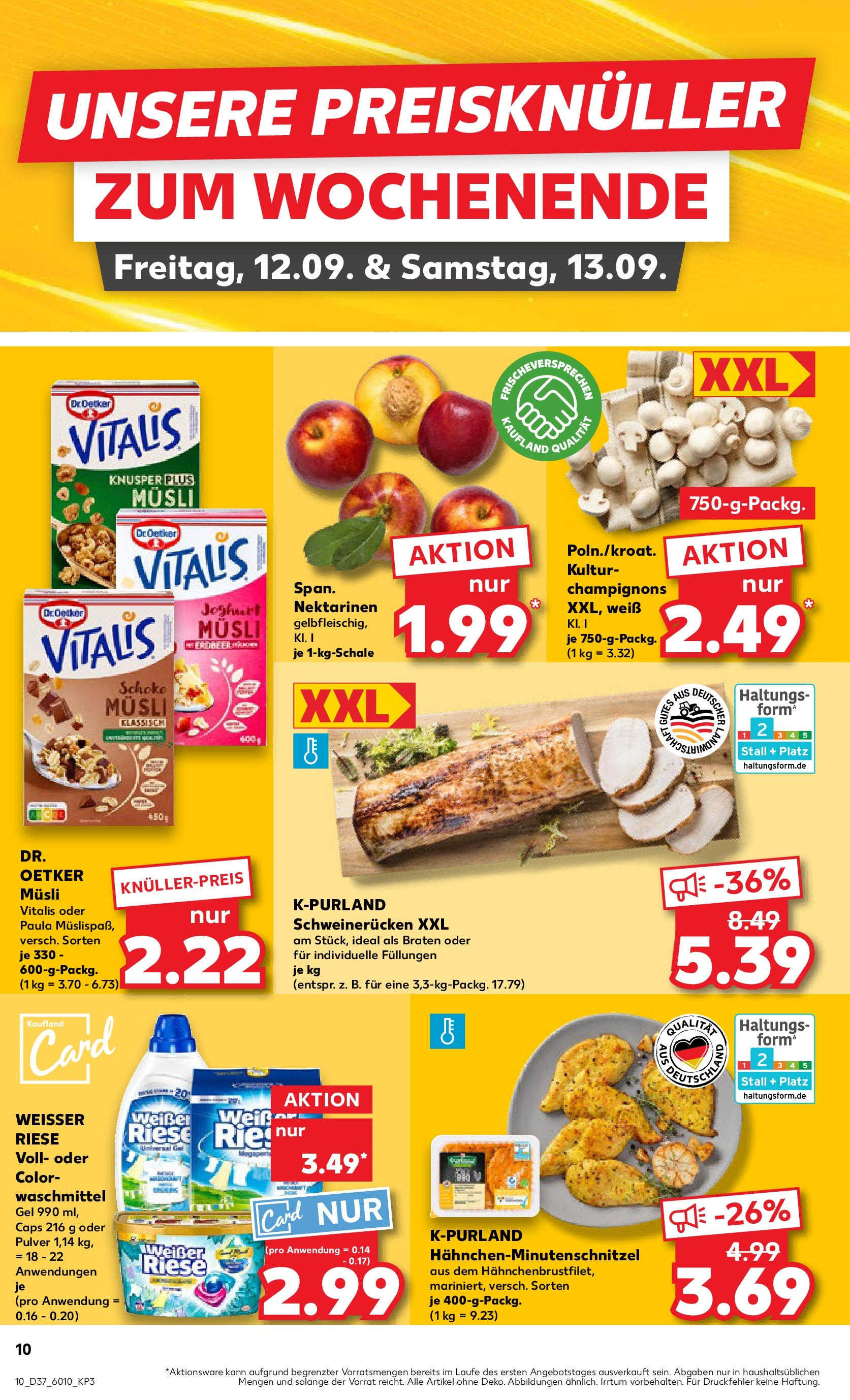 Prospekt Kaufland ab 10.09.2025 » Angebote Online zum Blättern | Seite: 10 | Produkte: Joghurt, Champignons, Waschmittel, Schweinerucken