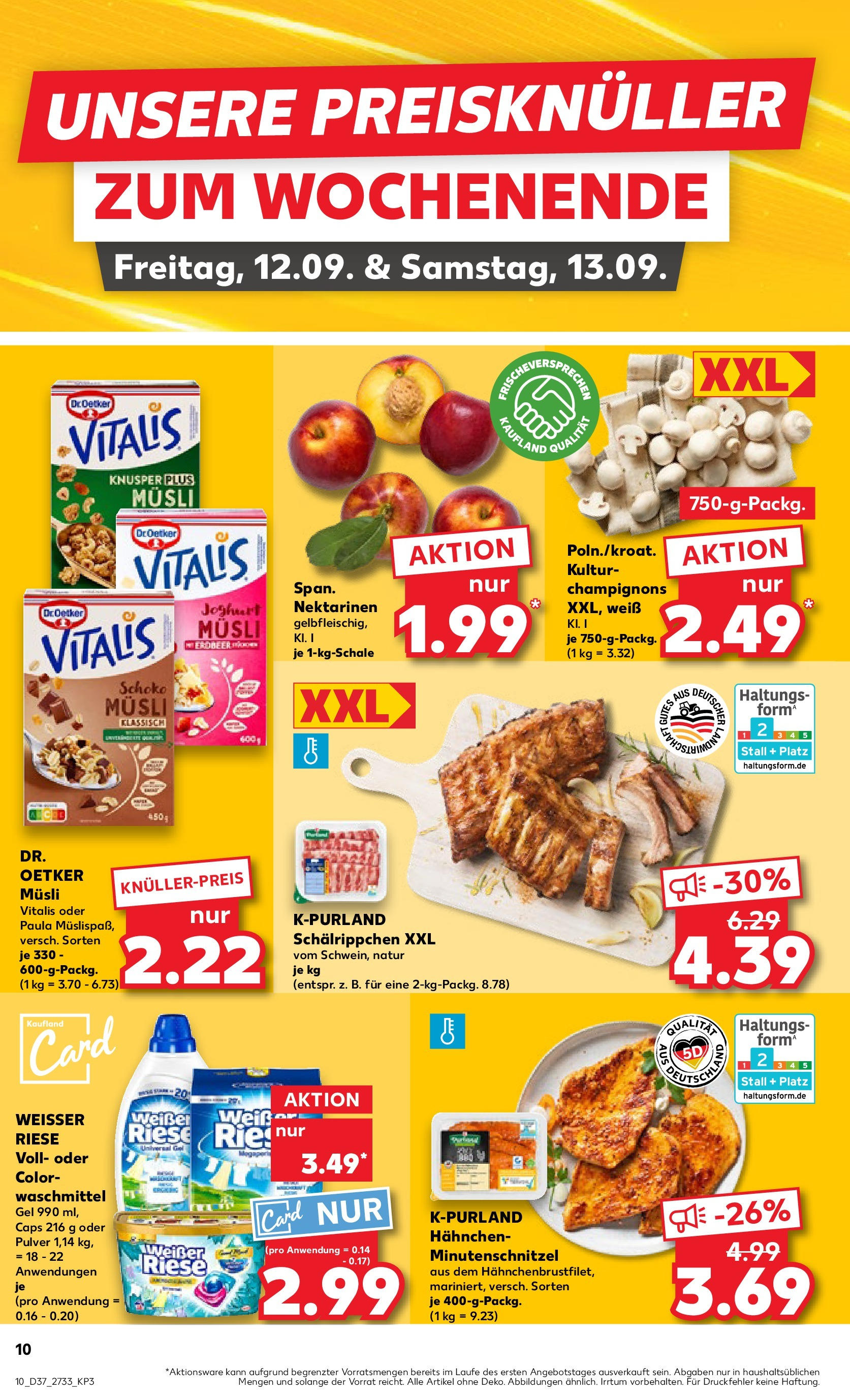 Prospekt Kaufland ab 11.09.2025 » Angebote Online zum Blättern | Seite: 10 | Produkte: Musli, Hahnchen, Champignons, Waschmittel