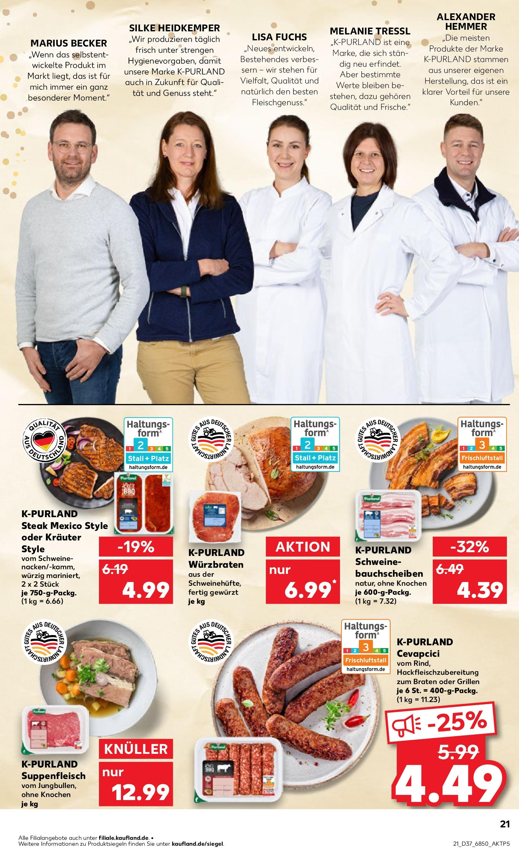 Prospekt Kaufland ab 10.09.2025 » Angebote Online zum Blättern | Seite: 21 | Produkte: Cevapcici, Suppenfleisch, Steak
