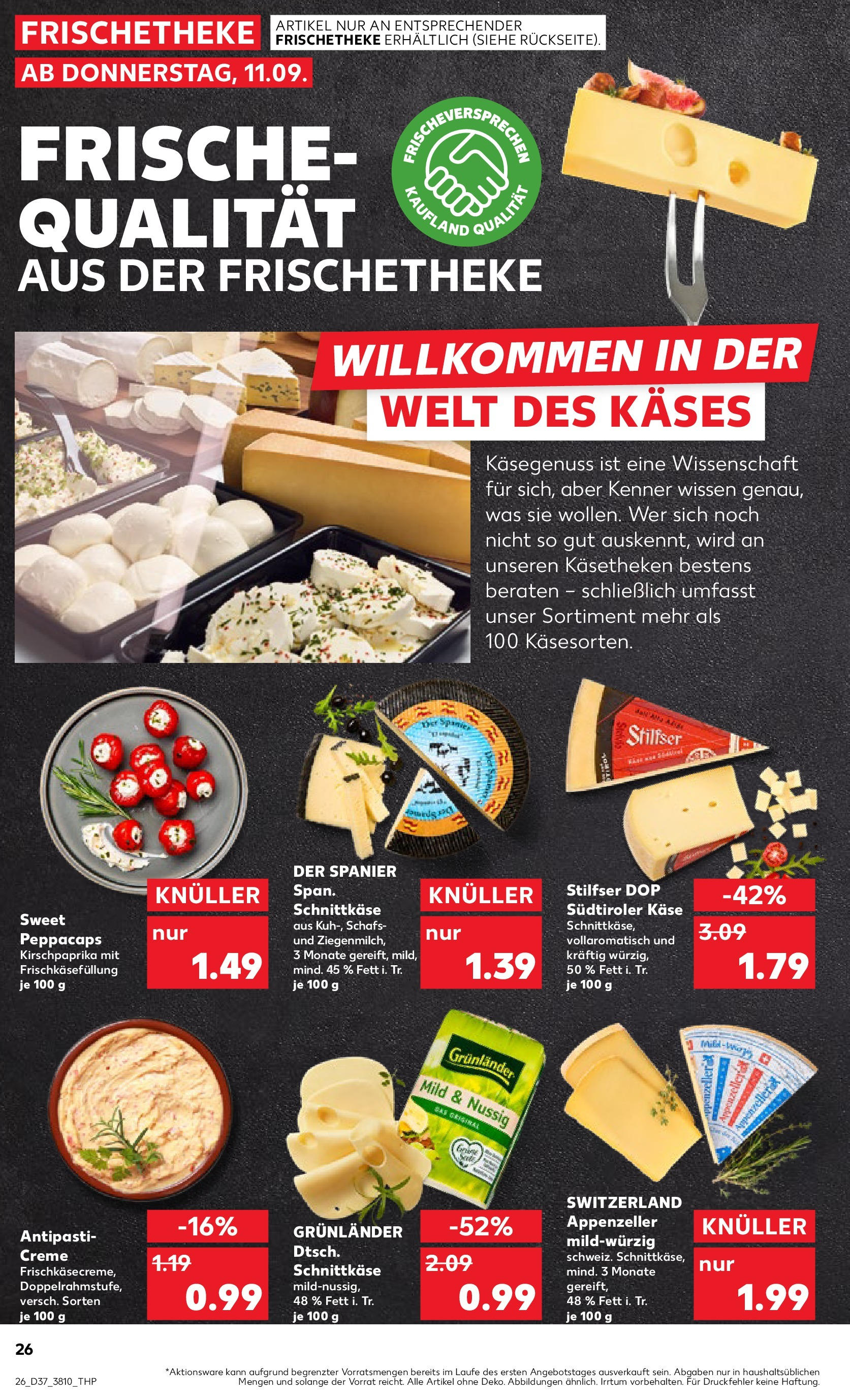 Prospekt Kaufland ab 10.09.2025 » Angebote Online zum Blättern | Seite: 26 | Produkte: Käse, Creme, Grunlander