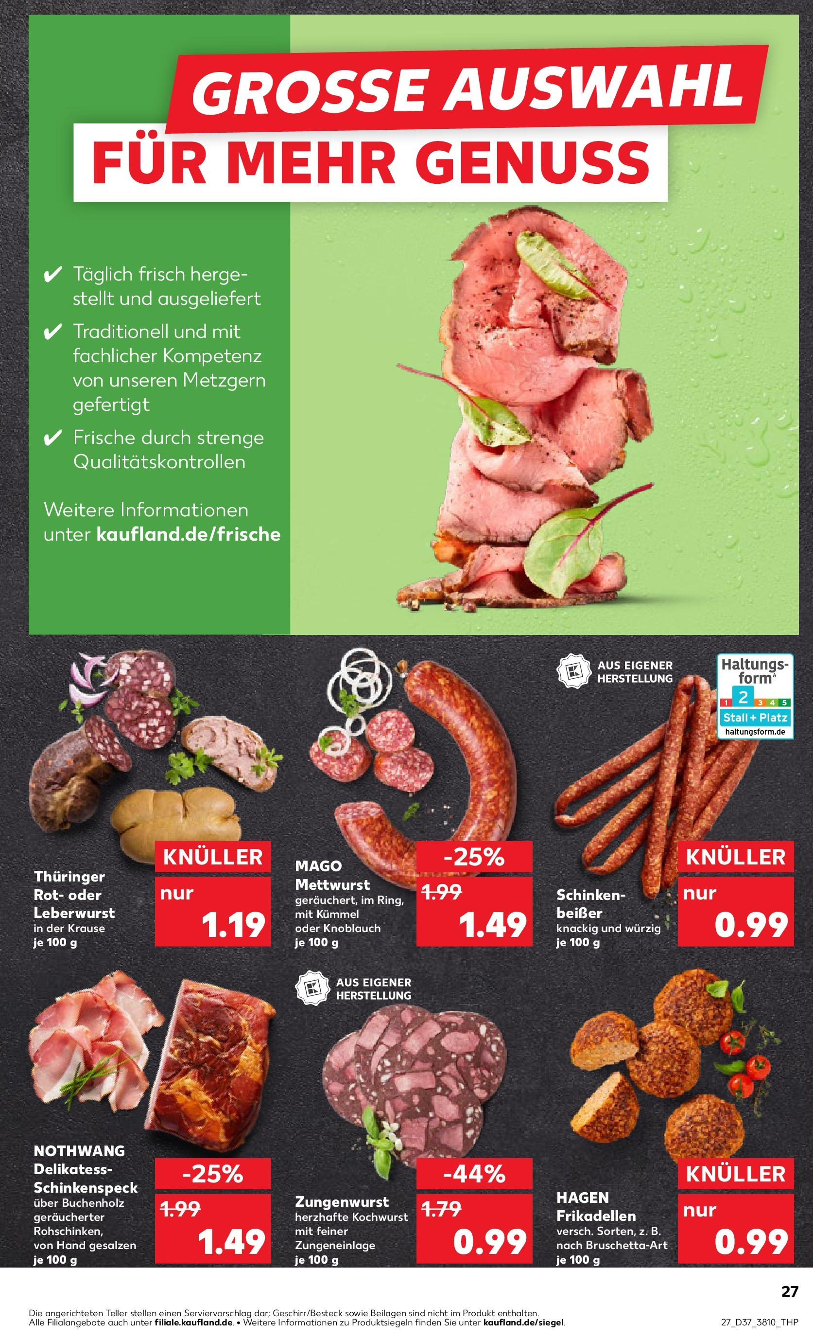 Prospekt Kaufland ab 10.09.2025 » Angebote Online zum Blättern | Seite: 27 | Produkte: Knoblauch, Schinken