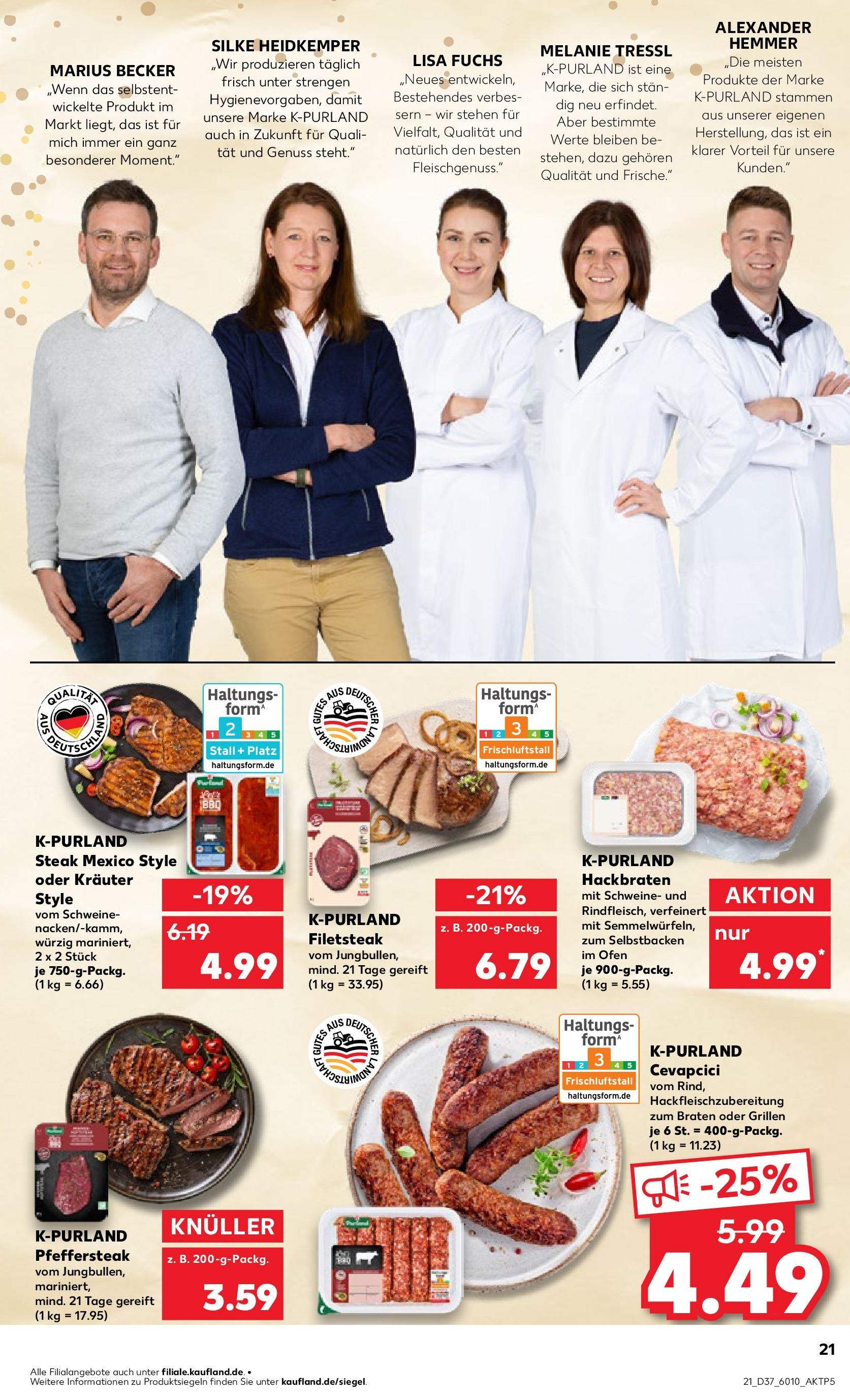 Prospekt Kaufland ab 10.09.2025 » Angebote Online zum Blättern | Seite: 21 | Produkte: Ofen, Cevapcici, Steak