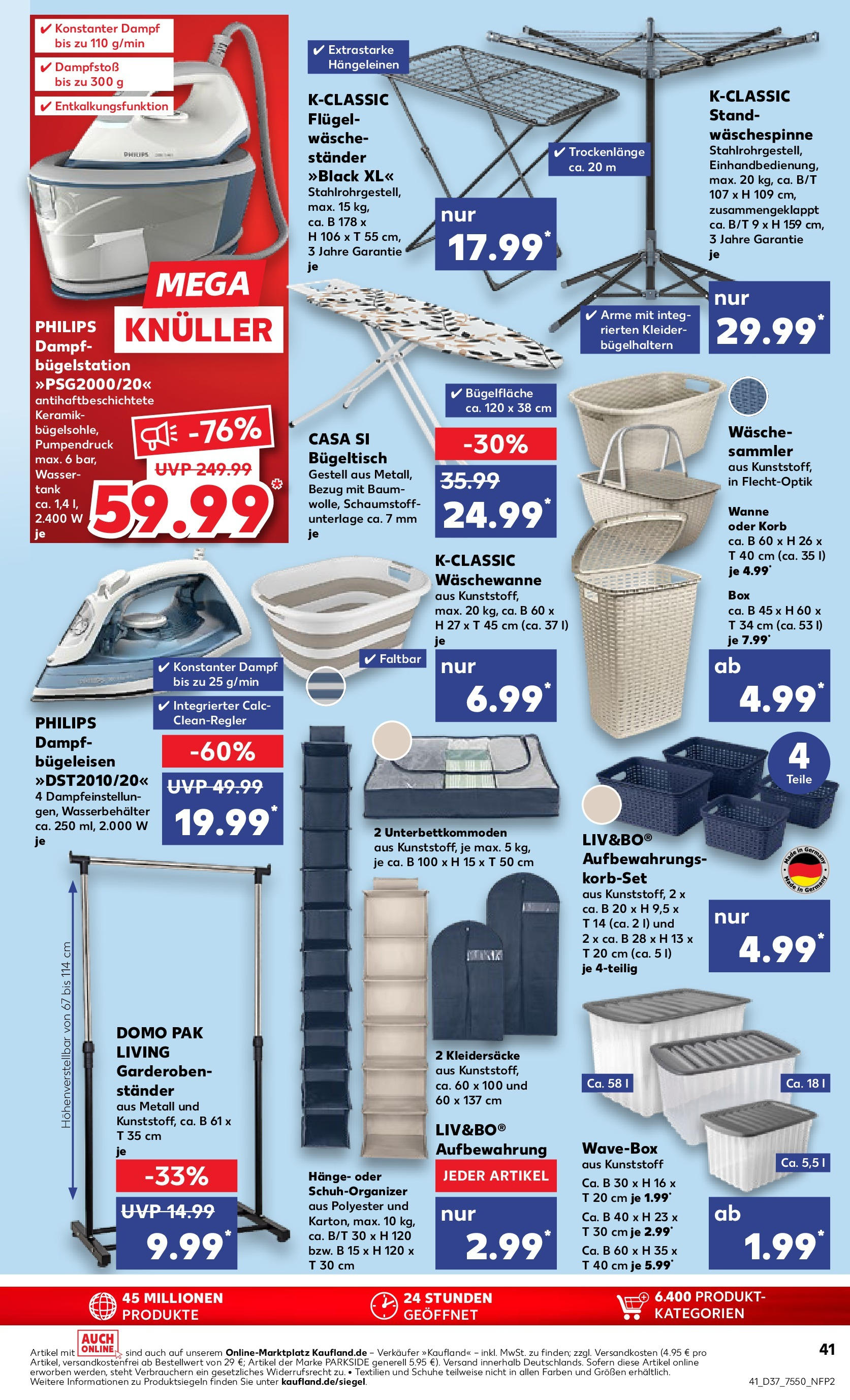 Prospekt Kaufland ab 10.09.2025 » Angebote und Werbung Online | Seite: 41 | Produkte: Philips, Bügeleisen, Box, Korb Prospekt Kaufland ab 10.09.2025 » Angebote Online zum Blättern | Seite: 41 | Produkte: Philips, Bügeleisen, Box, Korb