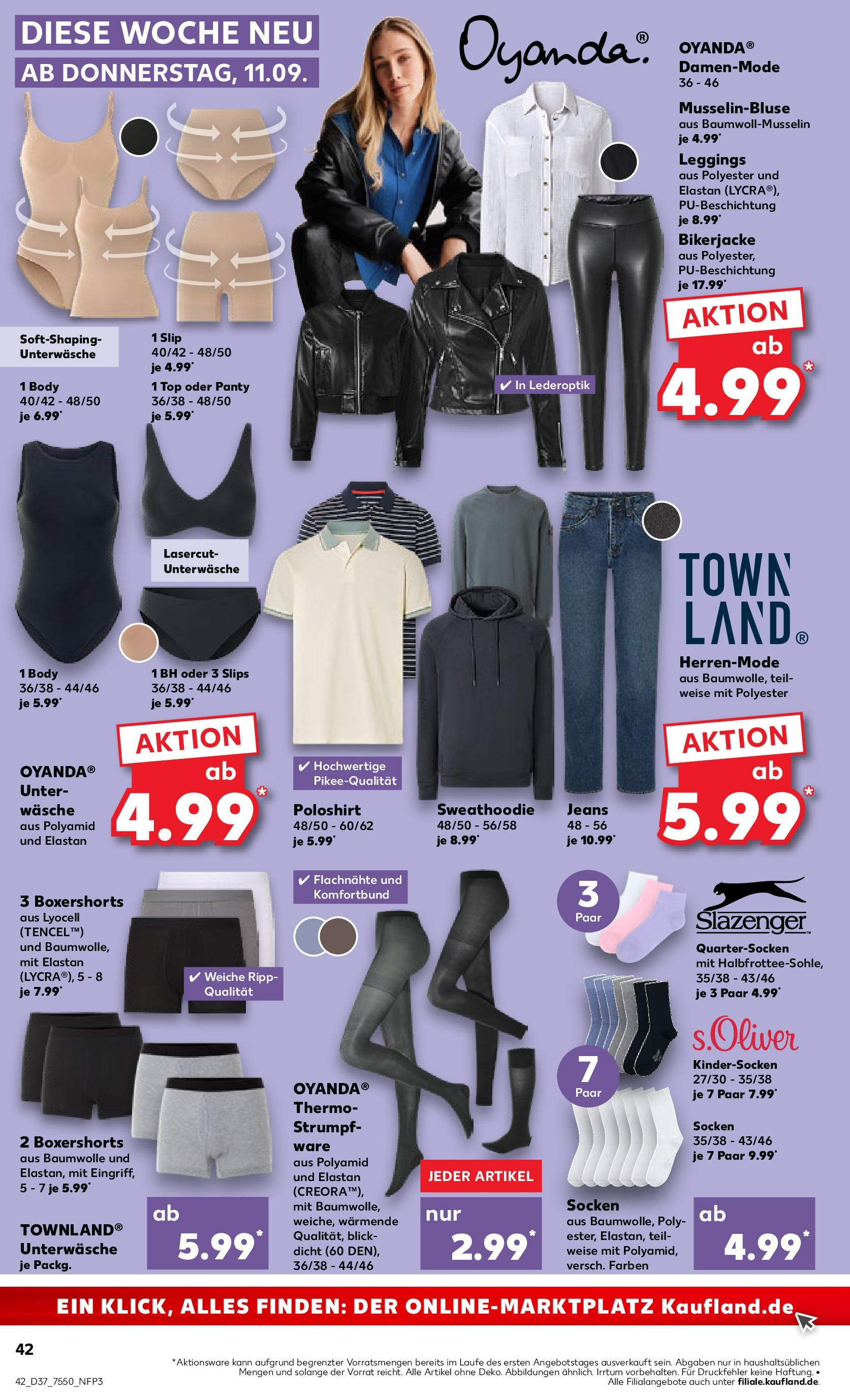 Prospekt Kaufland ab 10.09.2025 » Angebote und Werbung Online | Seite: 42 | Produkte: Shirt, Hoodie, BH, Jeans Prospekt Kaufland ab 10.09.2025 » Angebote Online zum Blättern | Seite: 42 | Produkte: Shirt, Hoodie, BH, Jeans