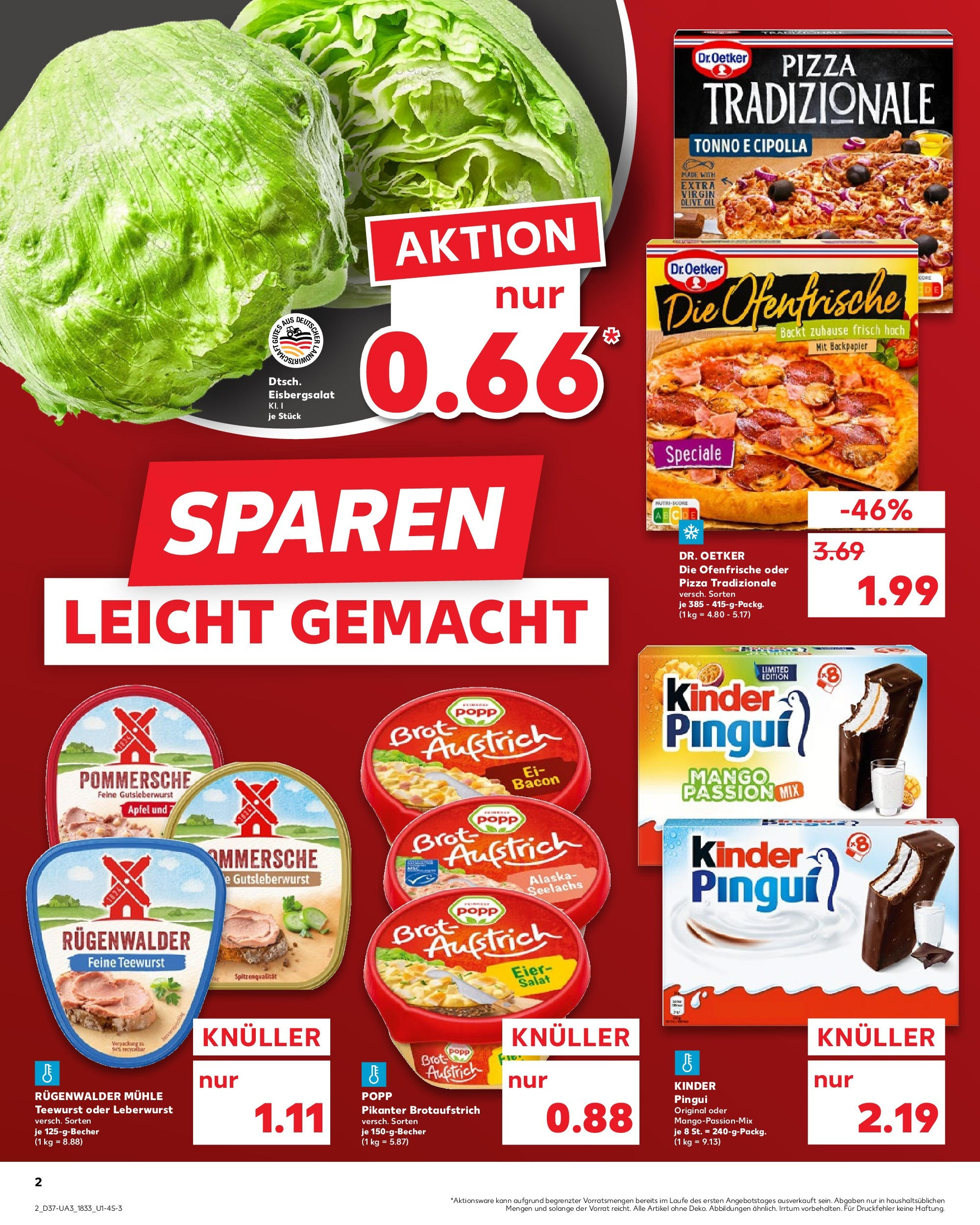 Prospekt Kaufland ab 11.09.2025 » Angebote Online zum Blättern | Seite: 2 | Produkte: Äpfel, Eisbergsalat, Mango, Pizza