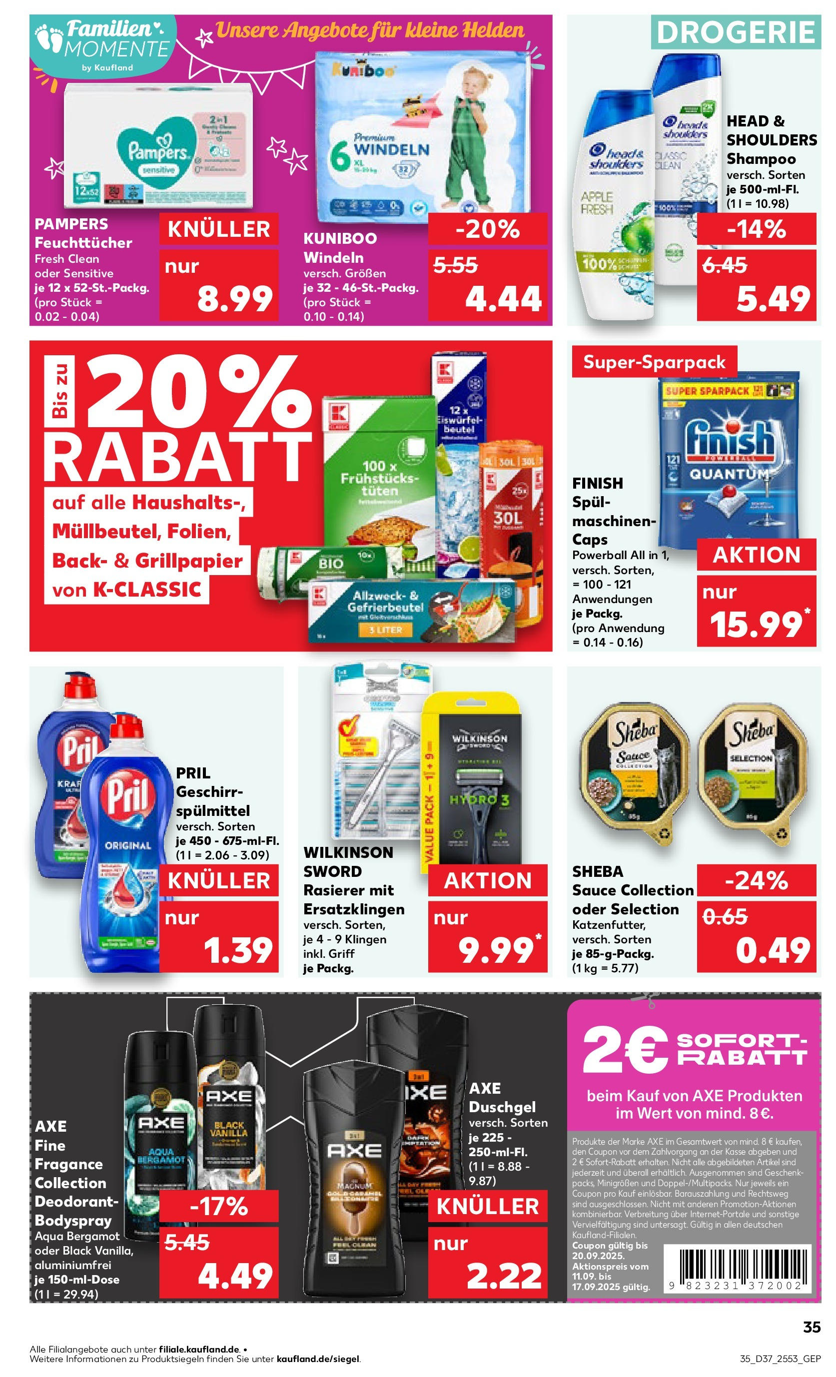Prospekt Kaufland ab 10.09.2025 » Angebote und Werbung Online | Seite: 35 | Produkte: Sheba, Shampoo, Duschgel, Geschirrspülmittel Prospekt Kaufland ab 10.09.2025 » Angebote Online zum Blättern | Seite: 35 | Produkte: Sheba, Shampoo, Duschgel, Geschirrspülmittel