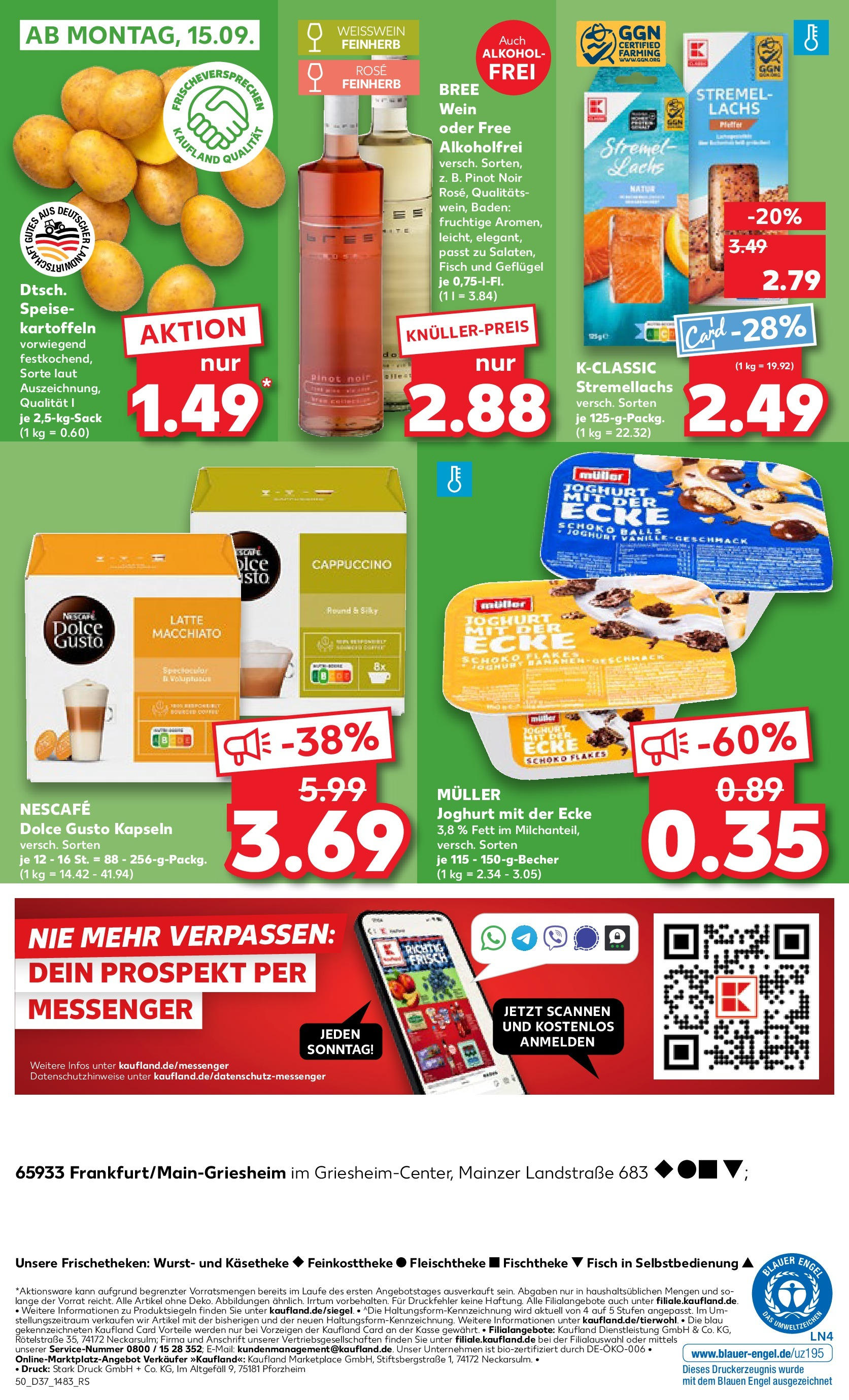 Prospekt Kaufland ab 10.09.2025 » Angebote Online zum Blättern | Seite: 50 | Produkte: Nescafe, Bananen, Lachs, Dolce Gusto kapseln