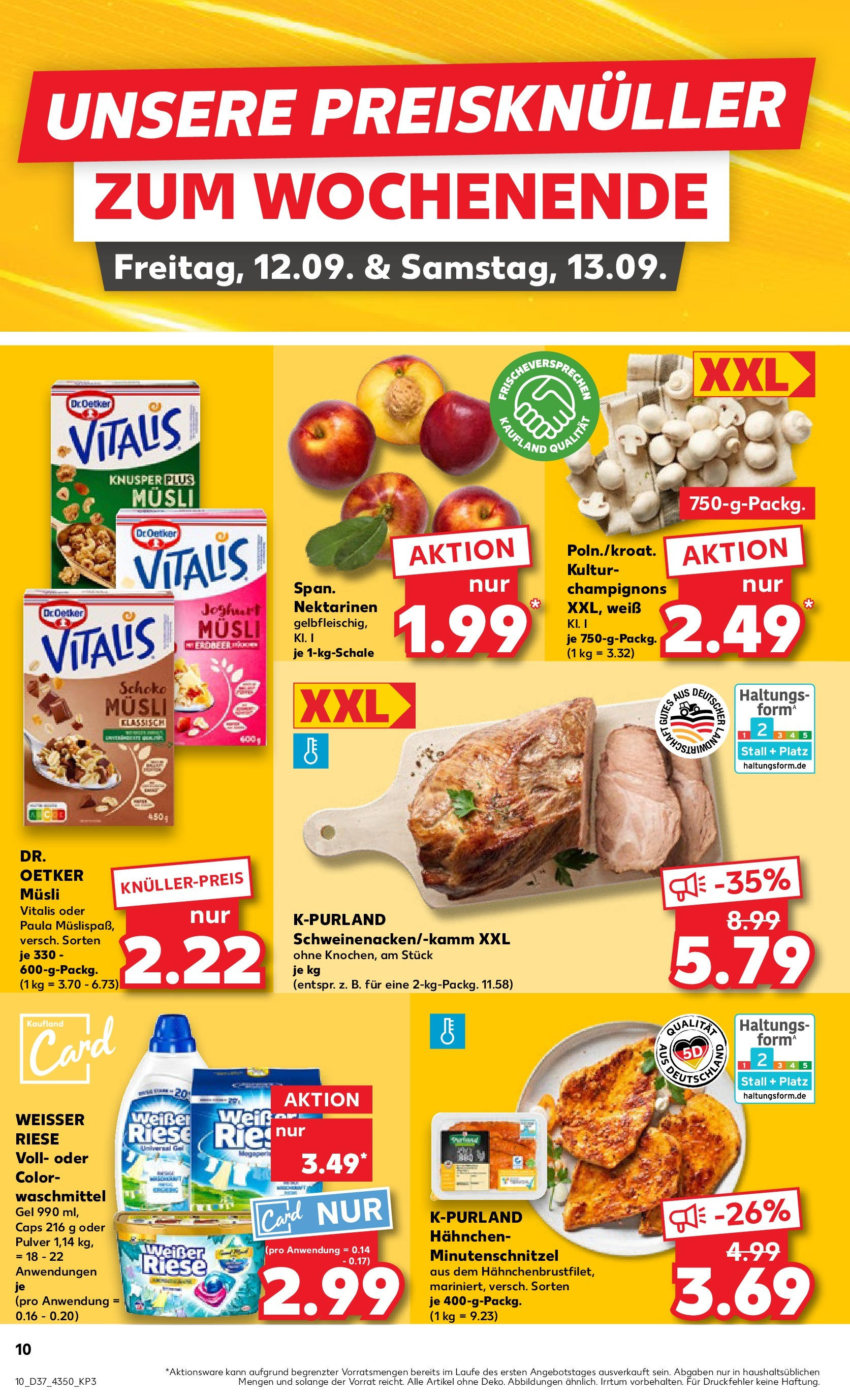 Prospekt Kaufland ab 11.09.2025 » Angebote Online zum Blättern | Seite: 10 | Produkte: Nektarinen, Joghurt, Champignons, Waschmittel