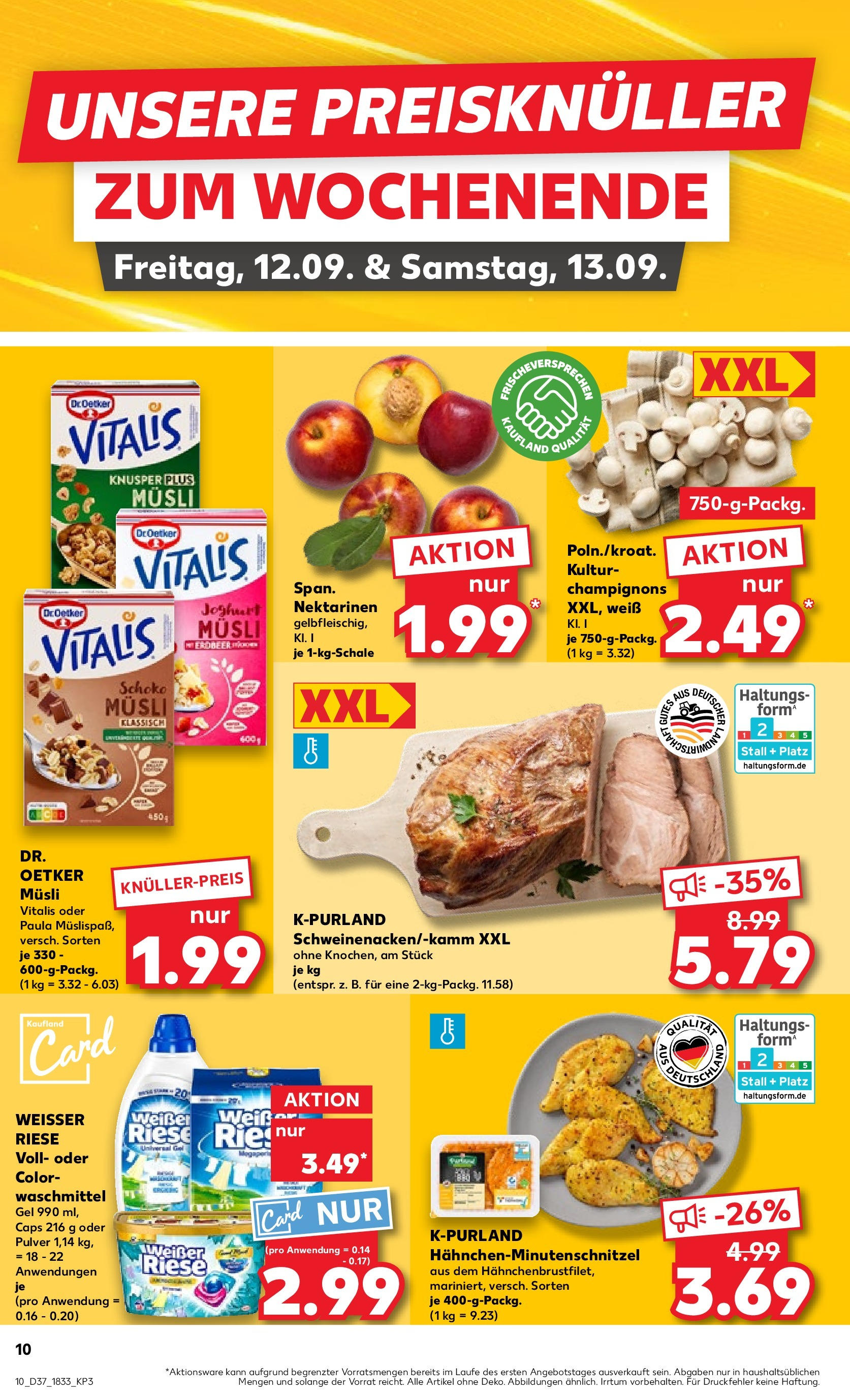 Prospekt Kaufland ab 11.09.2025 » Angebote Online zum Blättern | Seite: 14 | Produkte: Musli, Nektarinen, Joghurt, Waschmittel