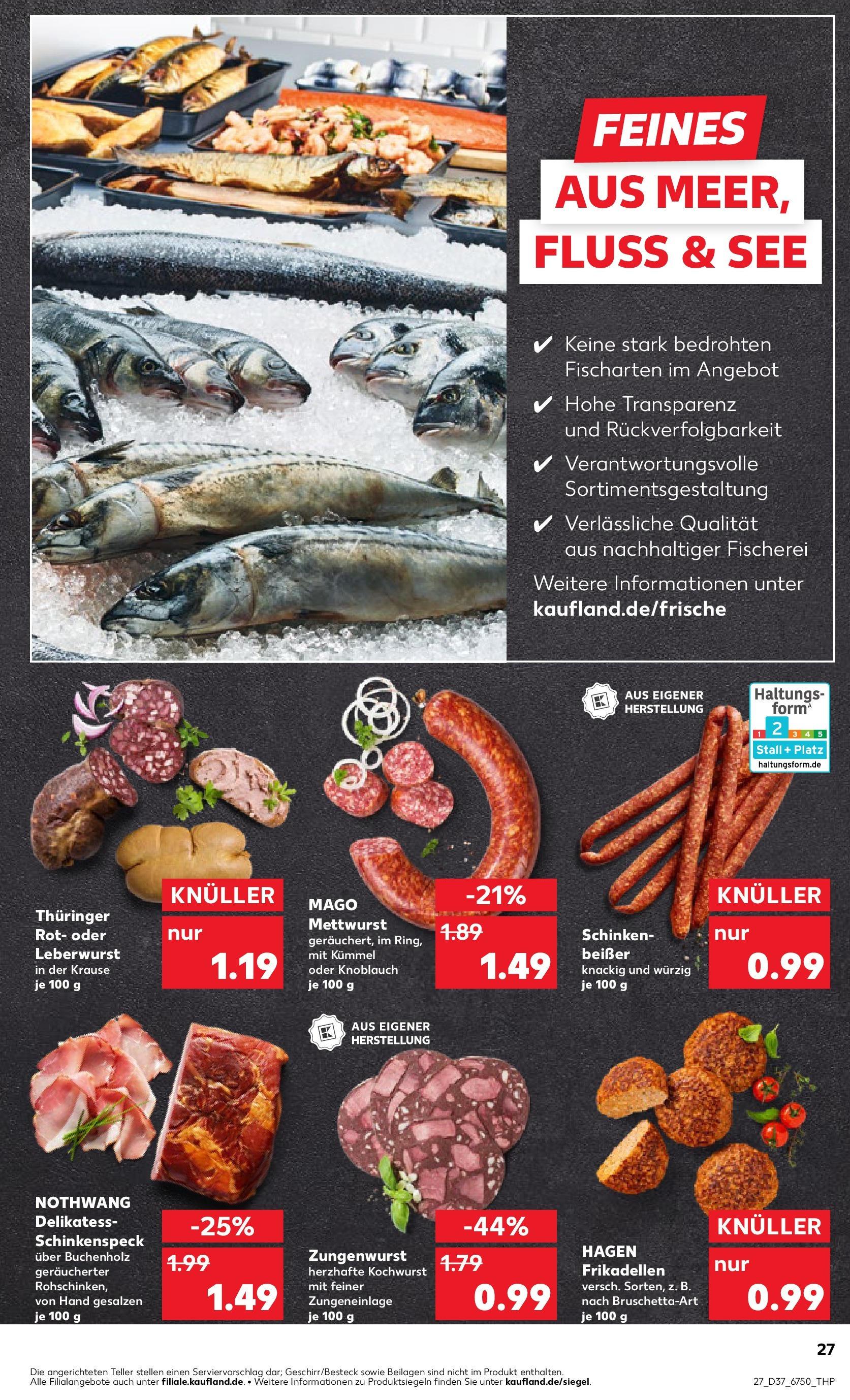 Prospekt Kaufland ab 11.09.2025 » Angebote Online zum Blättern | Seite: 27 | Produkte: Knoblauch, Schinken