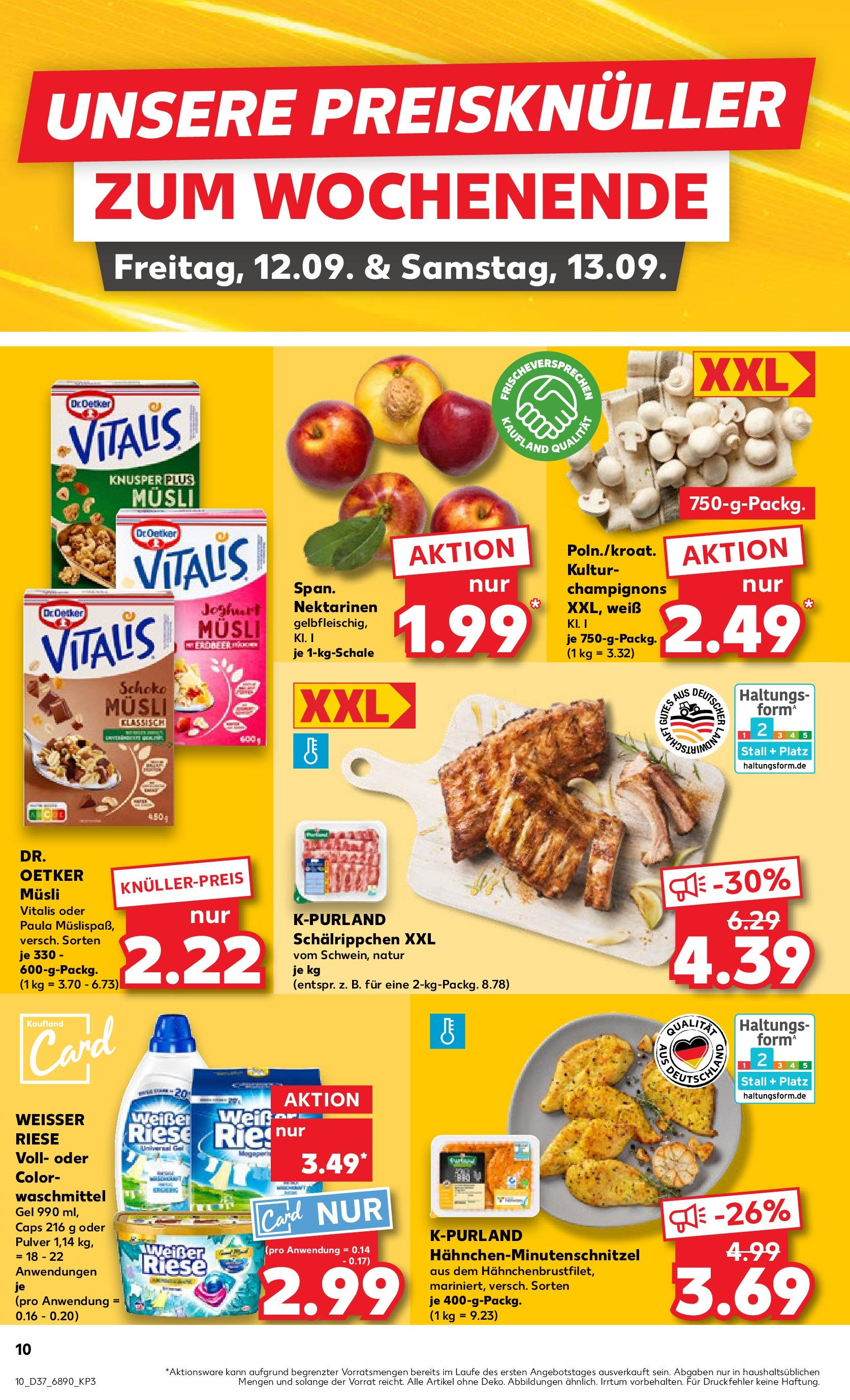 Prospekt Kaufland ab 10.09.2025 » Angebote Online zum Blättern | Seite: 10 | Produkte: Musli, Joghurt, Champignons, Waschmittel