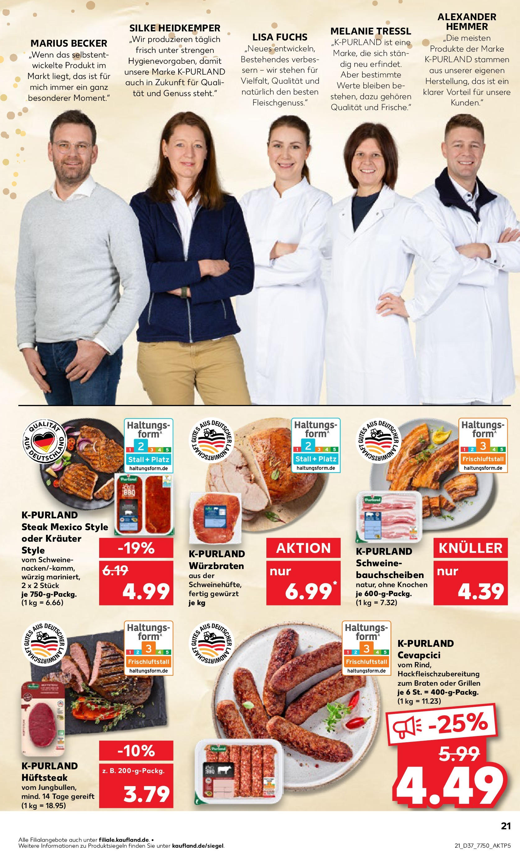 Prospekt Kaufland ab 10.09.2025 » Angebote Online zum Blättern | Seite: 21 | Produkte: Cevapcici, Steak