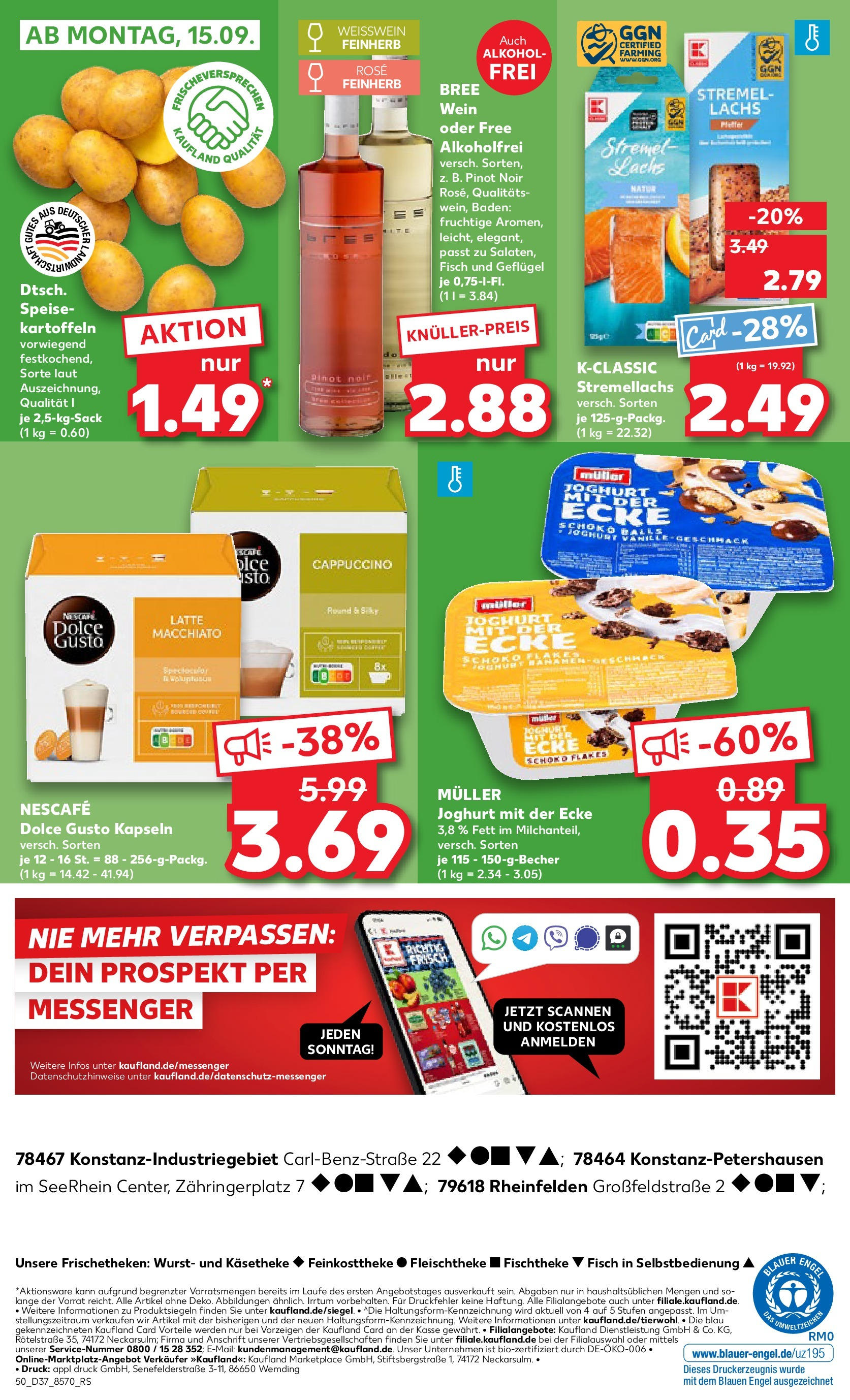Prospekt Kaufland ab 11.09.2025 » Angebote Online zum Blättern | Seite: 50 | Produkte: Joghurt, Weißwein, Bree, Wurst