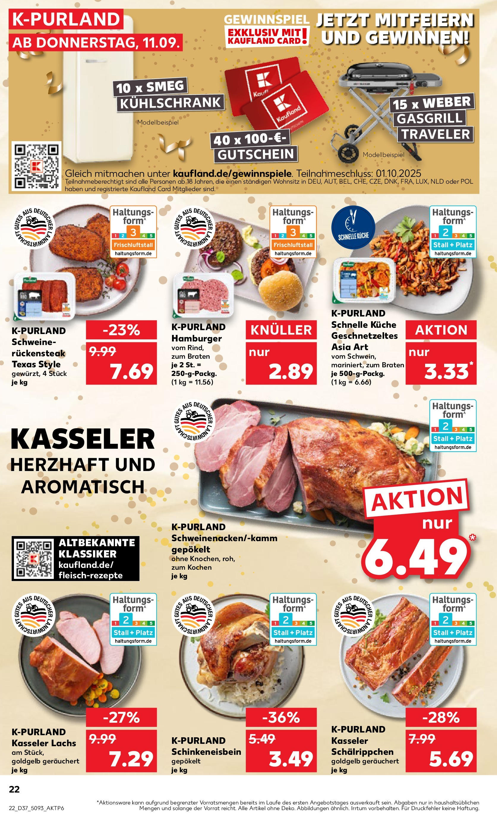 Prospekt Kaufland ab 10.09.2025 » Angebote Online zum Blättern | Seite: 22 | Produkte: Küche, Kühlschrank, Burger, Steak