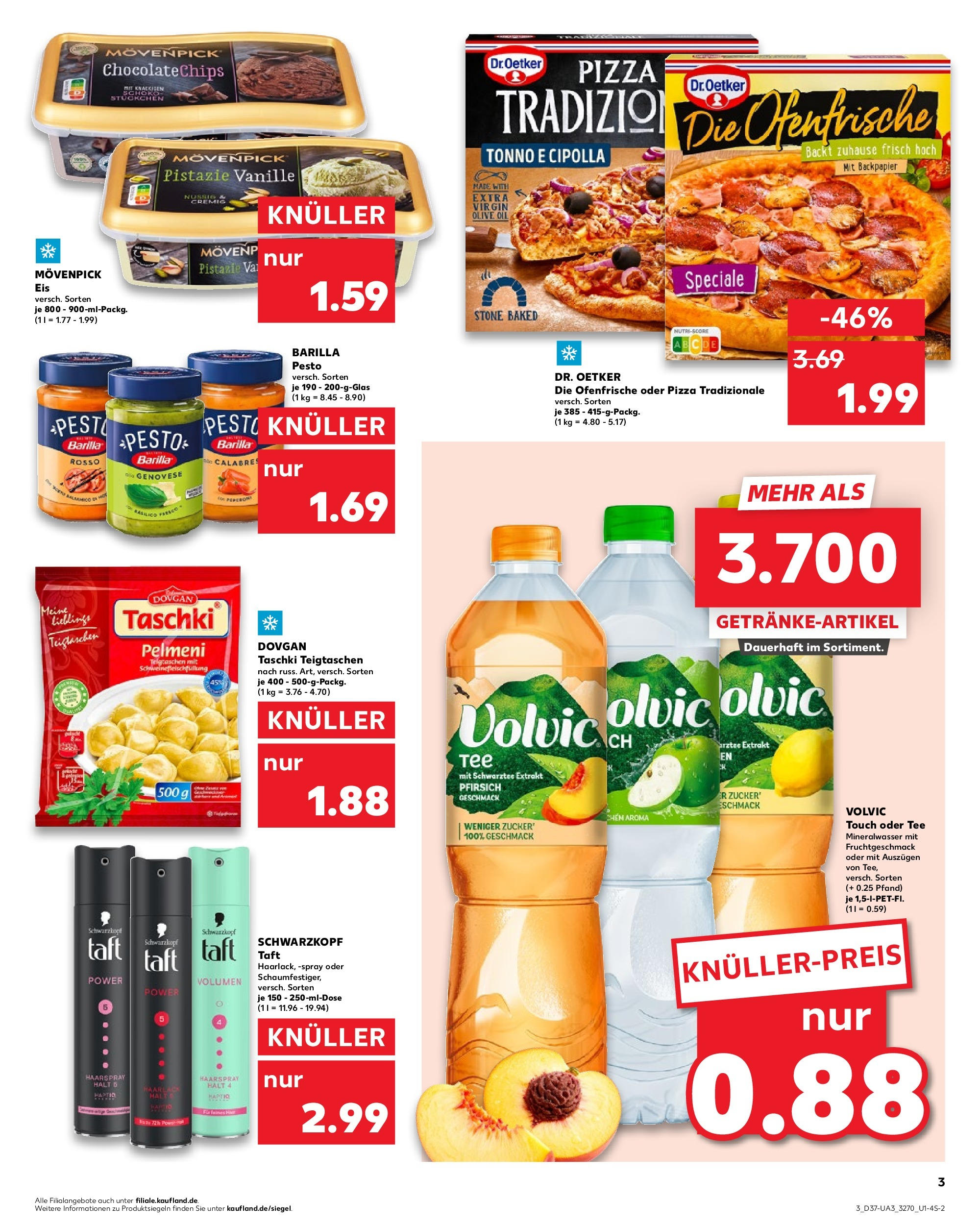 Prospekt Kaufland ab 11.09.2025 » Angebote und Werbung Online | Seite: 3 | Produkte: Barilla, Volvic touch, Pfirsich, Pizza Prospekt Kaufland ab 11.09.2025 » Angebote Online zum Blättern | Seite: 3 | Produkte: Barilla, Volvic touch, Pfirsich, Pizza
