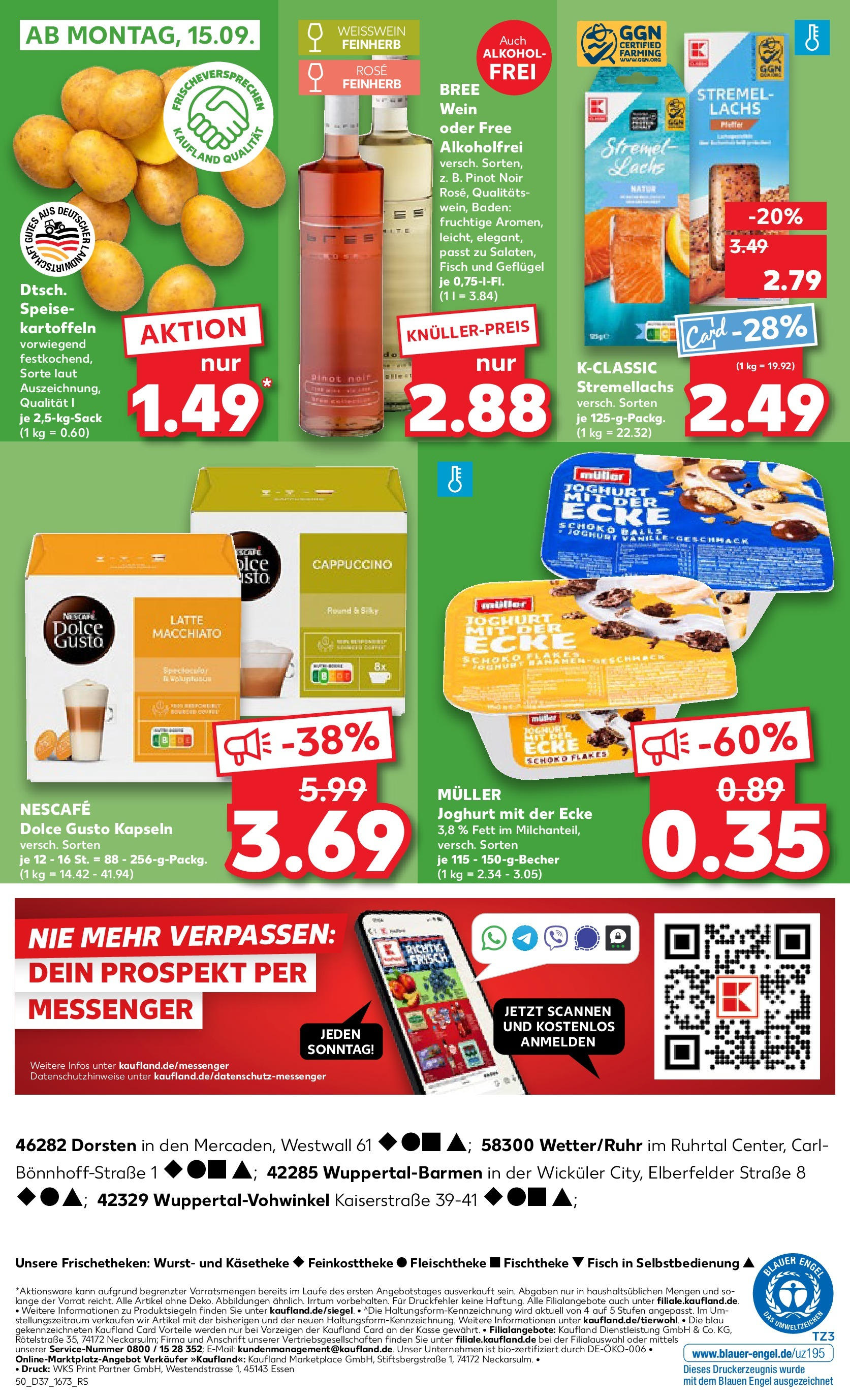 Prospekt Kaufland ab 11.09.2025 » Angebote Online zum Blättern | Seite: 50 | Produkte: Nescafe, Lachs, Wurst, Wein