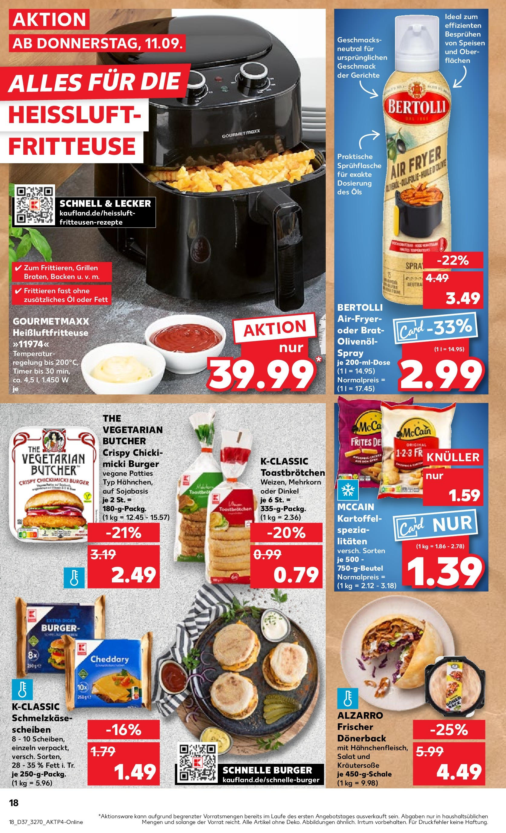 Prospekt Kaufland ab 11.09.2025 » Angebote und Werbung Online | Seite: 22 | Produkte: Öl, Burger, Fritteuse, Heißluftfritteuse Prospekt Kaufland ab 11.09.2025 » Angebote Online zum Blättern | Seite: 22 | Produkte: Öl, Burger, Fritteuse, Heißluftfritteuse