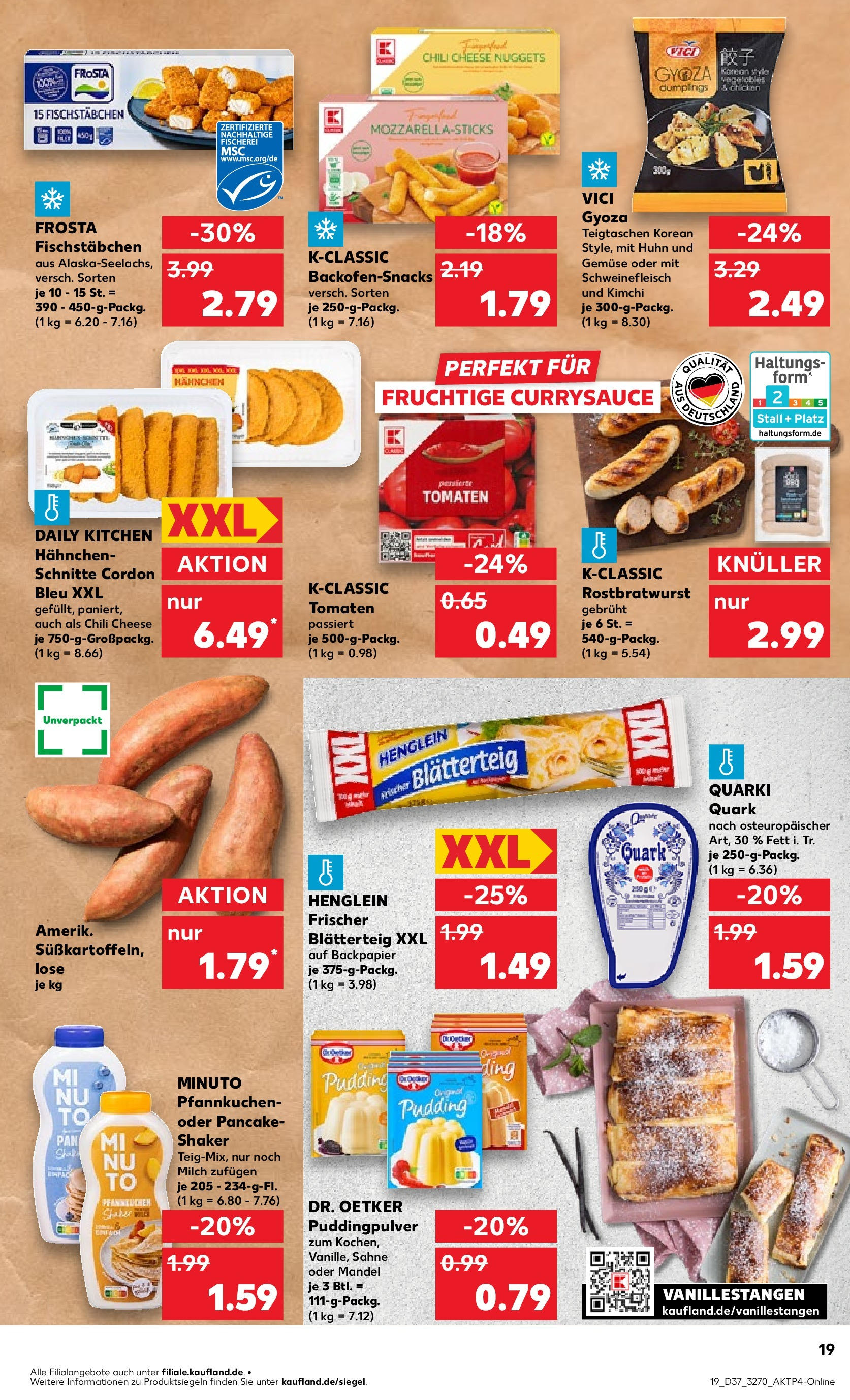 Prospekt Kaufland ab 11.09.2025 » Angebote und Werbung Online | Seite: 23 | Produkte: Pudding, Fischstabchen, Chili, Sahne Prospekt Kaufland ab 11.09.2025 » Angebote Online zum Blättern | Seite: 23 | Produkte: Pudding, Fischstabchen, Chili, Sahne