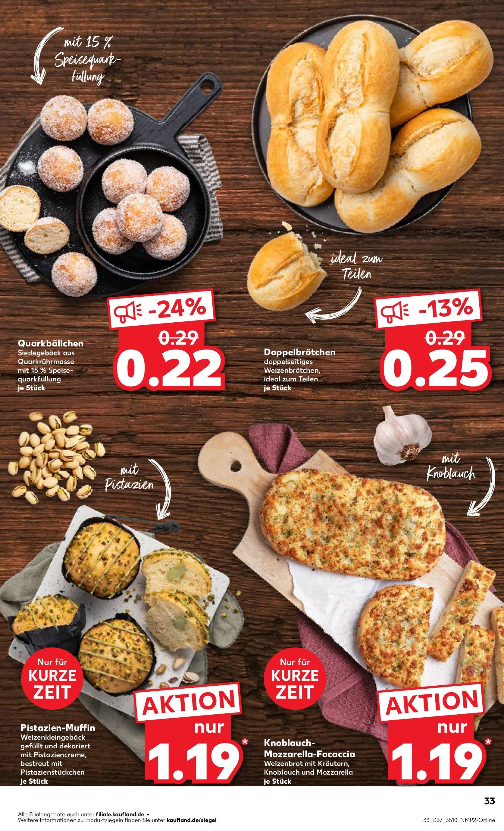 Prospekt Kaufland ab 11.09.2025 » Angebote Online zum Blättern | Seite: 33 | Produkte: Quark, Pistazien, Knoblauch, Speisequark