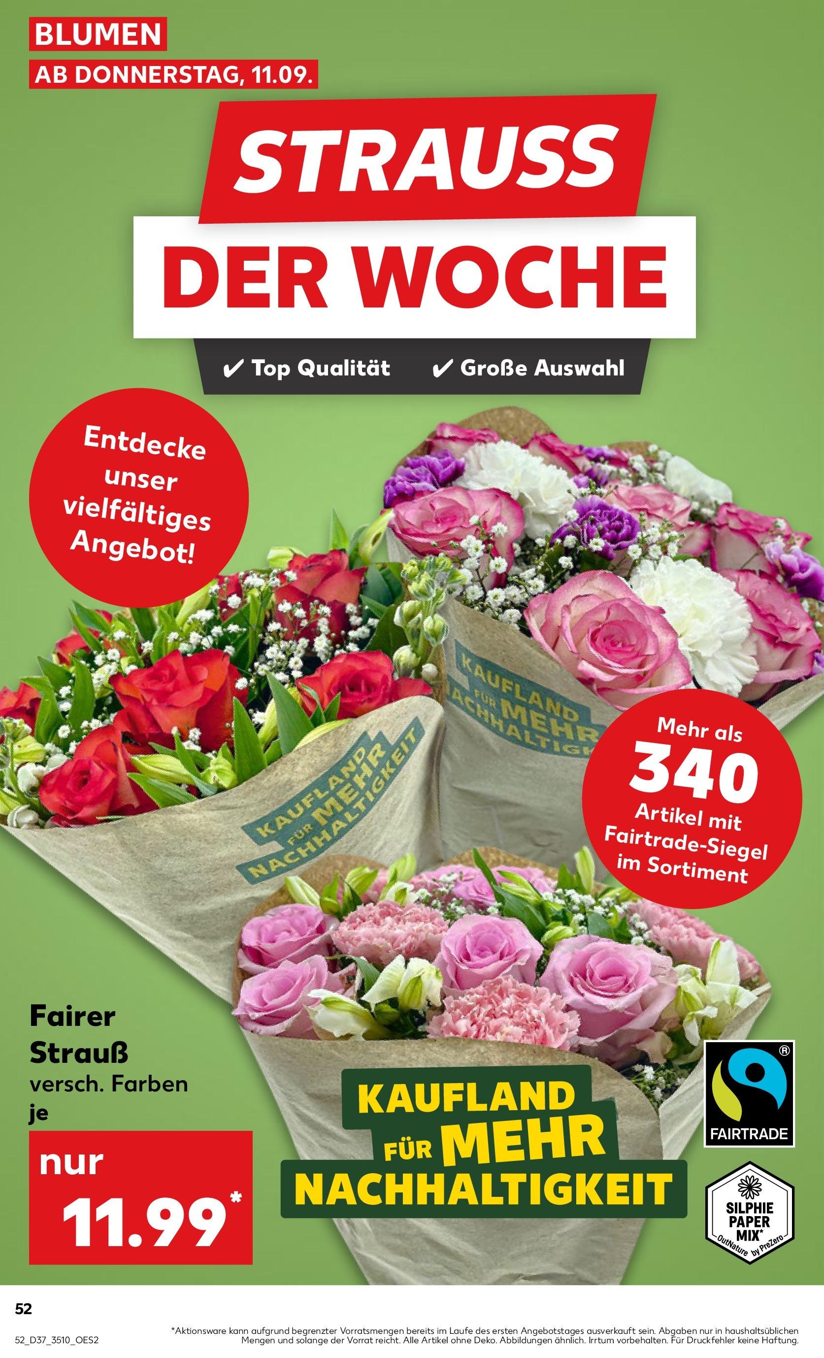 Prospekt Kaufland ab 11.09.2025 » Angebote Online zum Blättern | Seite: 52 | Produkte: Top, Blumen