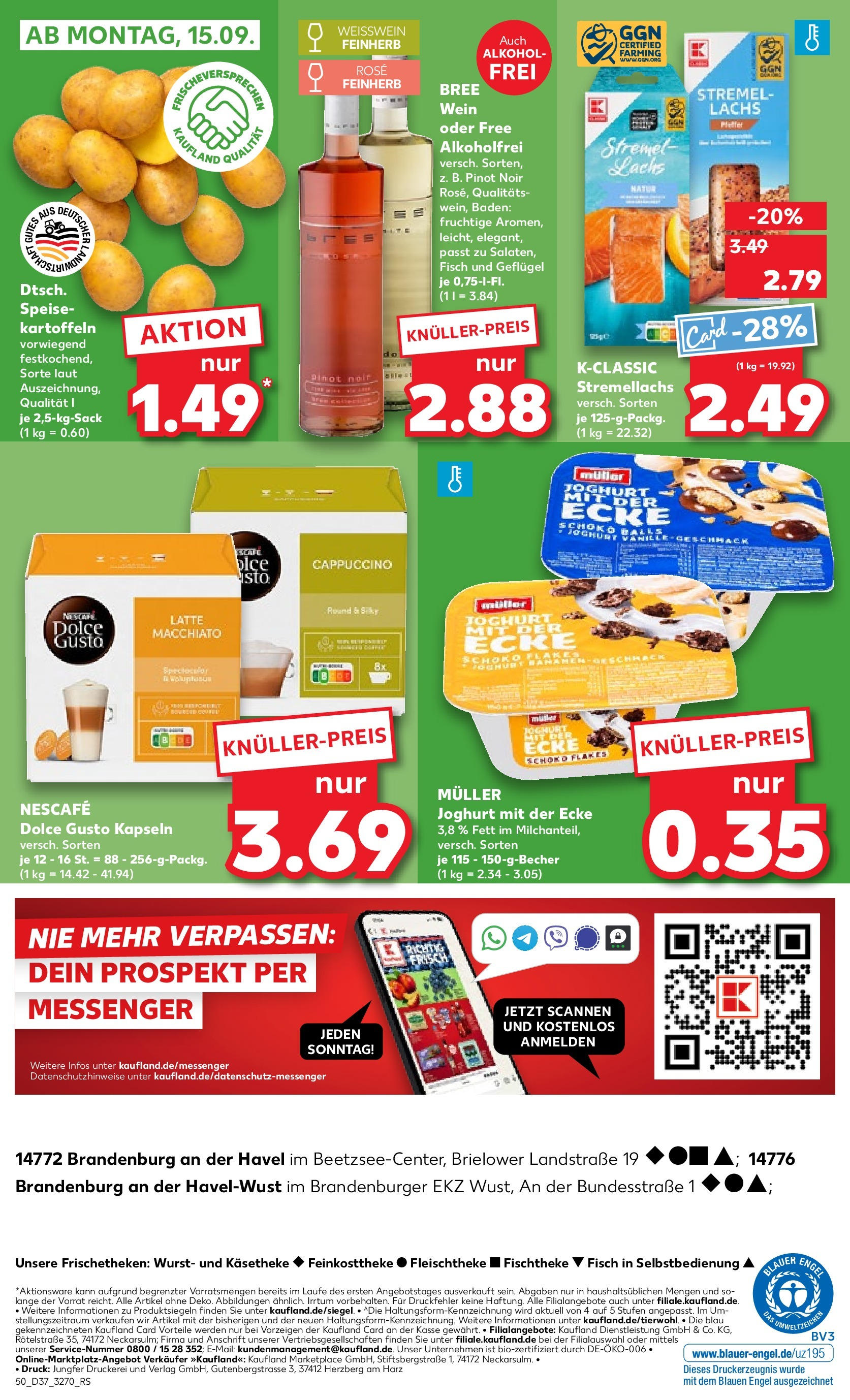 Prospekt Kaufland ab 11.09.2025 » Angebote und Werbung Online | Seite: 54 | Produkte: Weißwein, Bree, Lachs, Dolce gusto Prospekt Kaufland ab 11.09.2025 » Angebote Online zum Blättern | Seite: 54 | Produkte: Weißwein, Bree, Lachs, Dolce gusto
