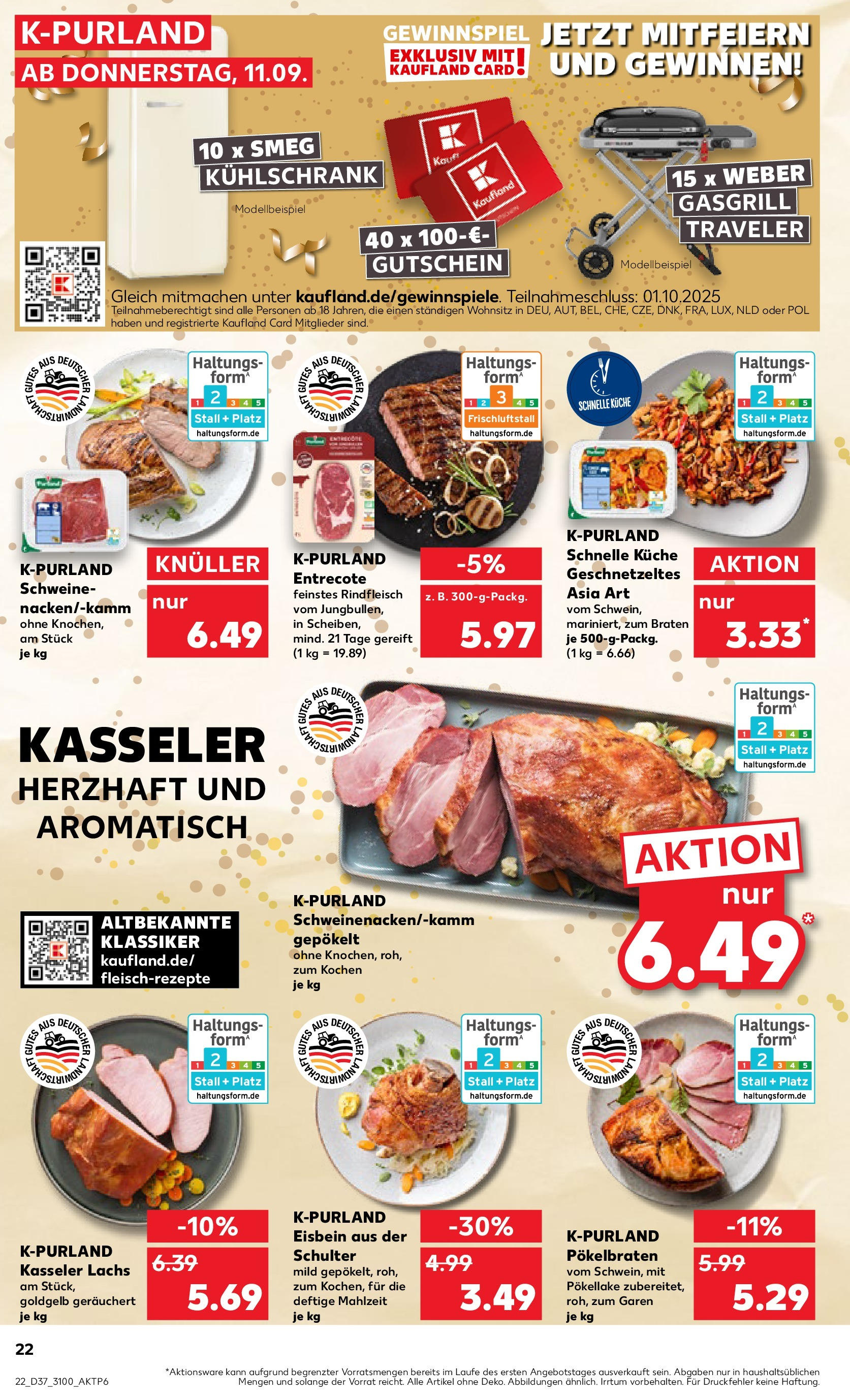 Prospekt Kaufland ab 11.09.2025 » Angebote Online zum Blättern | Seite: 22 | Produkte: Grill, Entrecote, Lachs, Rindfleisch