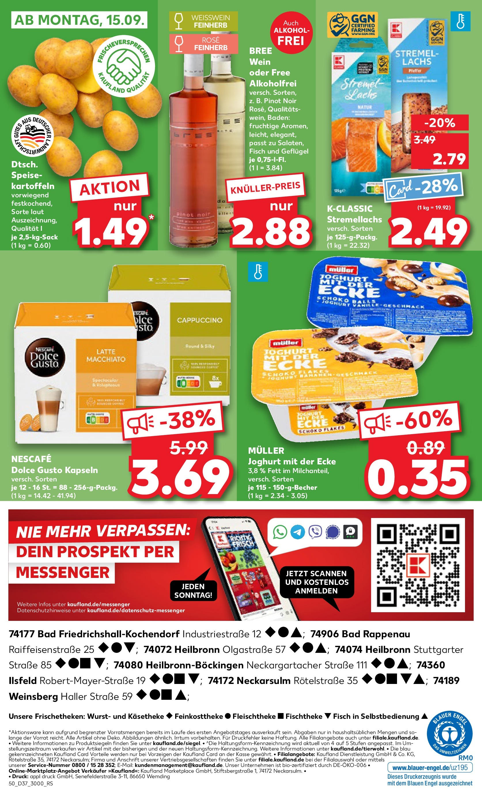 Prospekt Kaufland ab 11.09.2025 » Angebote und Werbung Online | Seite: 50 | Produkte: Bad, Fisch, Kartoffeln, Wurst Prospekt Kaufland ab 11.09.2025 » Angebote Online zum Blättern | Seite: 50 | Produkte: Bad, Fisch, Kartoffeln, Wurst