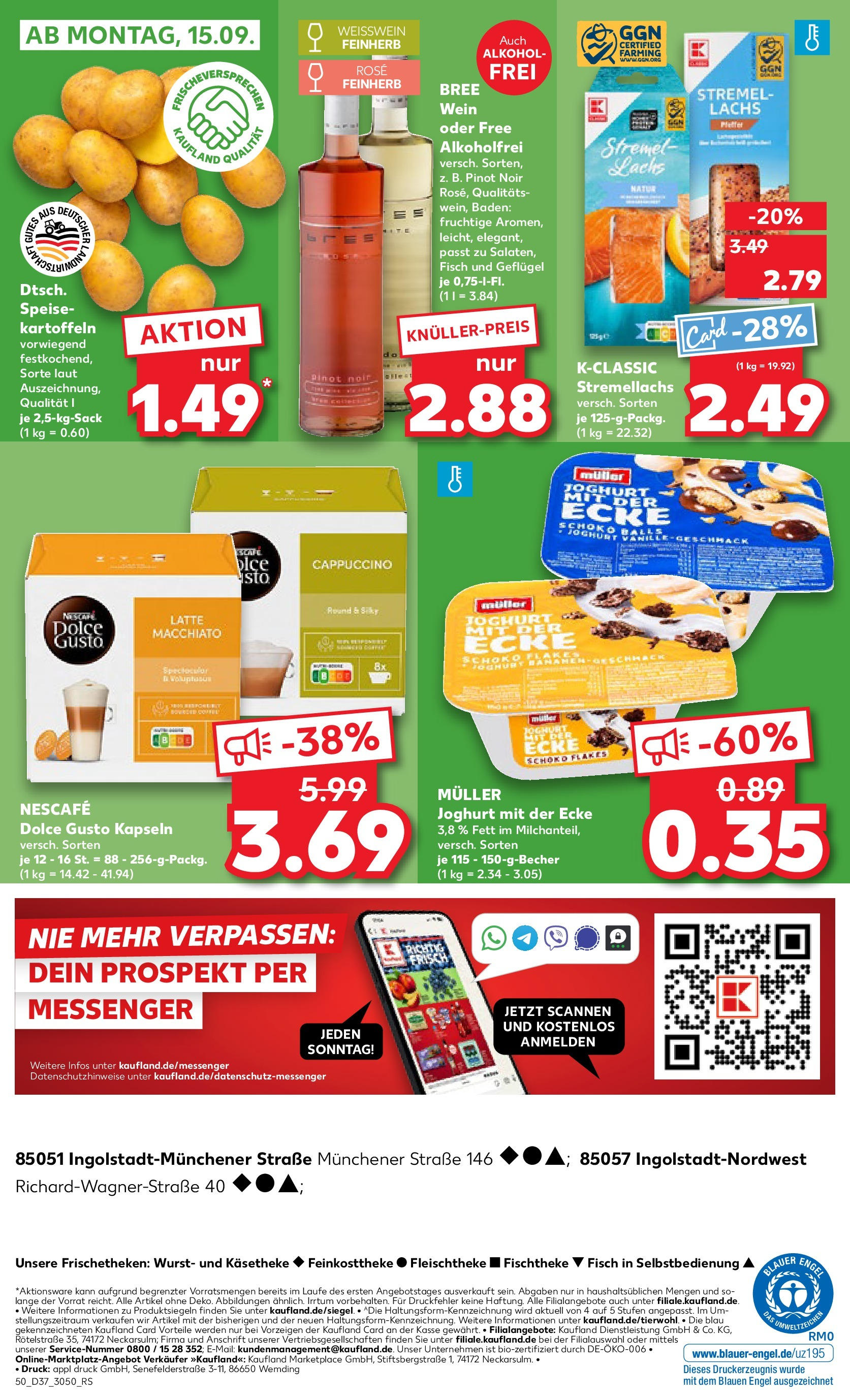 Prospekt Kaufland ab 11.09.2025 » Angebote Online zum Blättern | Seite: 50 | Produkte: Nescafe, Bananen, Kartoffeln, Dolce Gusto kapseln