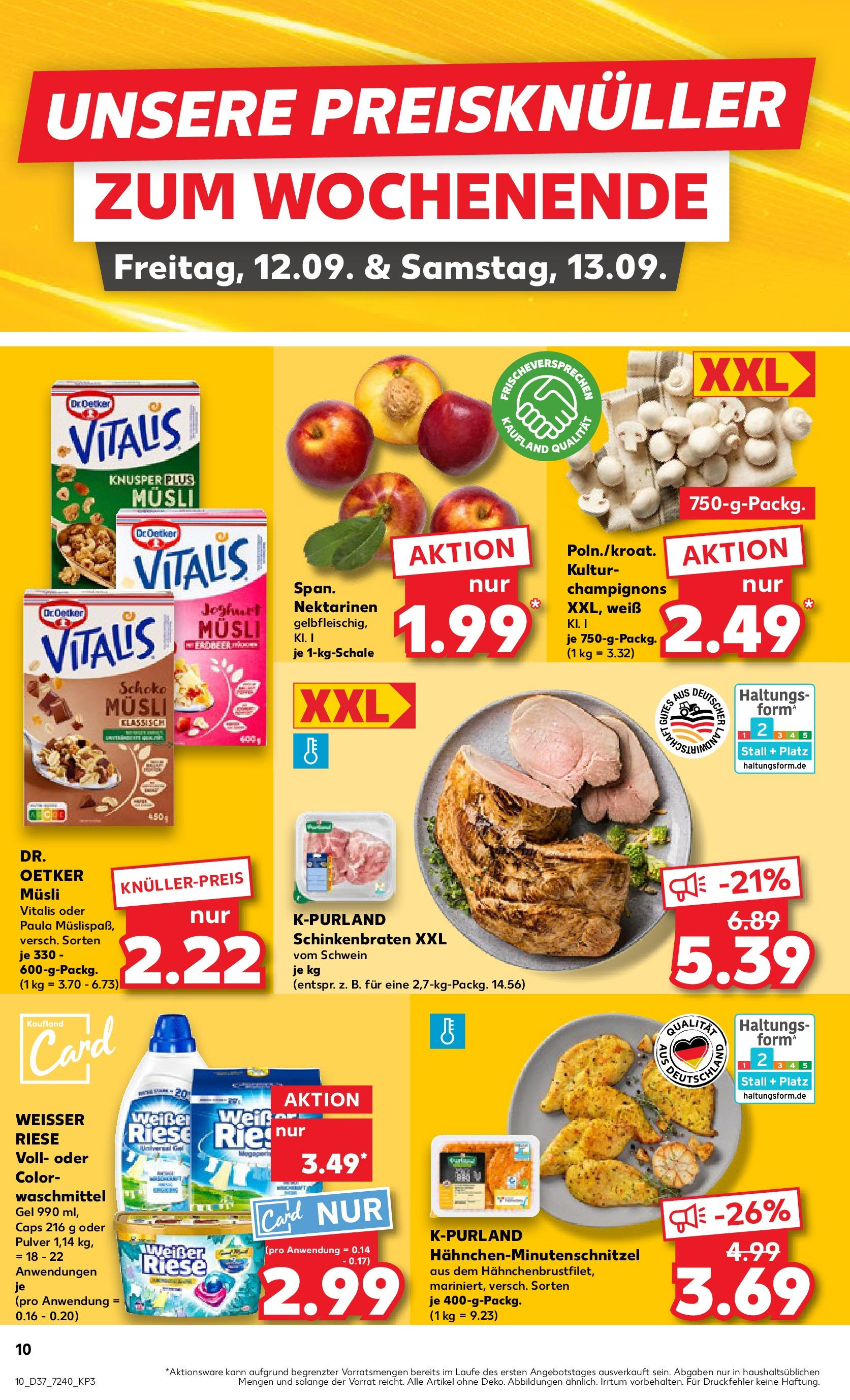 Prospekt Kaufland ab 10.09.2025 » Angebote und Werbung Online | Seite: 10 | Produkte: Musli, Nektarinen, Champignons, Waschmittel Prospekt Kaufland ab 10.09.2025 » Angebote Online zum Blättern | Seite: 10 | Produkte: Musli, Nektarinen, Champignons, Waschmittel