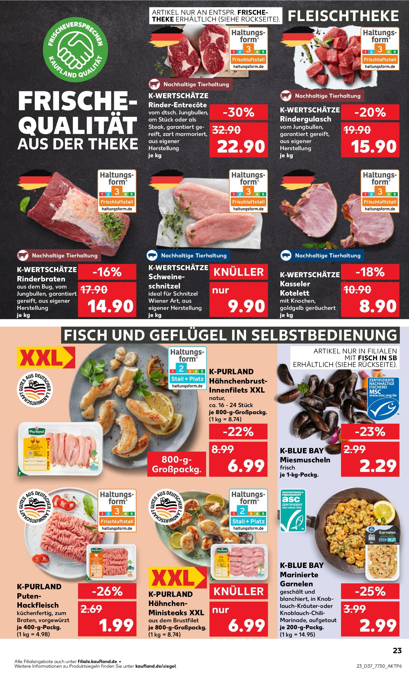 Prospekt Kaufland ab 10.09.2025 » Angebote und Werbung Online | Seite: 23 | Produkte: Hahnchen, Fisch, Steak, Hahnchenbrust Prospekt Kaufland ab 10.09.2025 » Angebote Online zum Blättern | Seite: 23 | Produkte: Hahnchen, Fisch, Steak, Hahnchenbrust