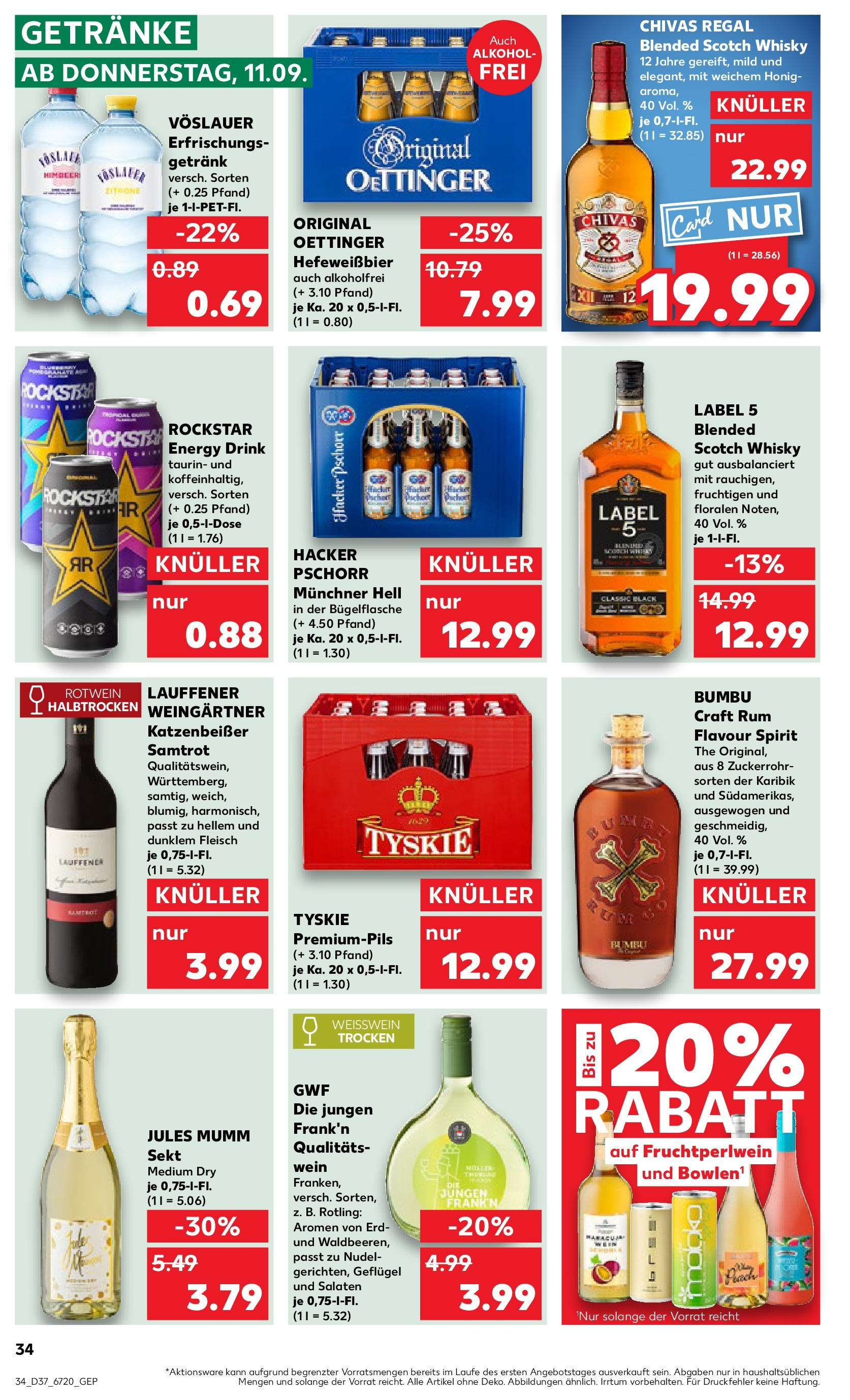Prospekt Kaufland ab 10.09.2025 » Angebote Online zum Blättern | Seite: 34 | Produkte: Weißwein, Sekt, Rum, Wein