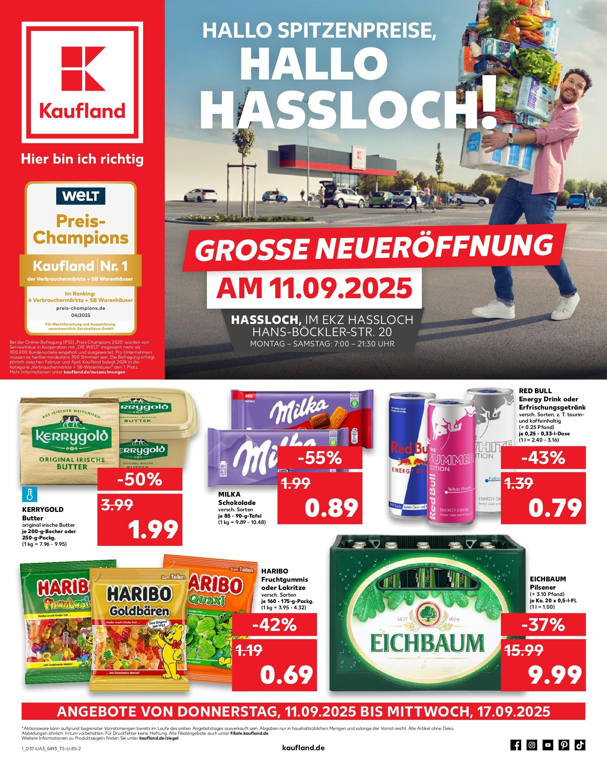 Prospekt Kaufland ab 10.09.2025 » Angebote und Werbung Online | Seite: 1 | Produkte: Red bull, Energy, Uhr, Kerrygold butter Prospekt Kaufland ab 10.09.2025 » Angebote Online zum Blättern | Seite: 1 | Produkte: Red bull, Energy, Uhr, Kerrygold butter