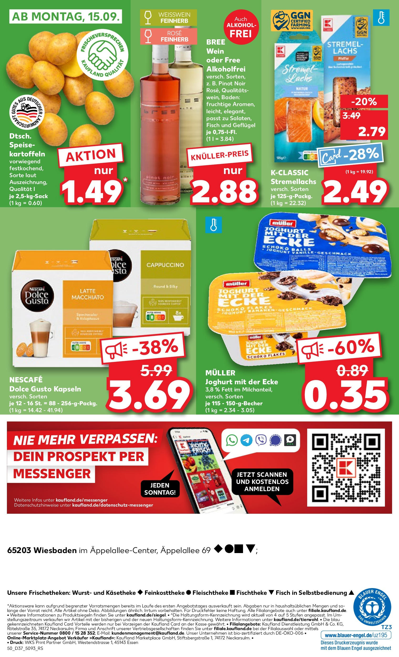 Prospekt Kaufland ab 10.09.2025 » Angebote Online zum Blättern | Seite: 50 | Produkte: Bananen, Wurst, Wein, Dolce gusto