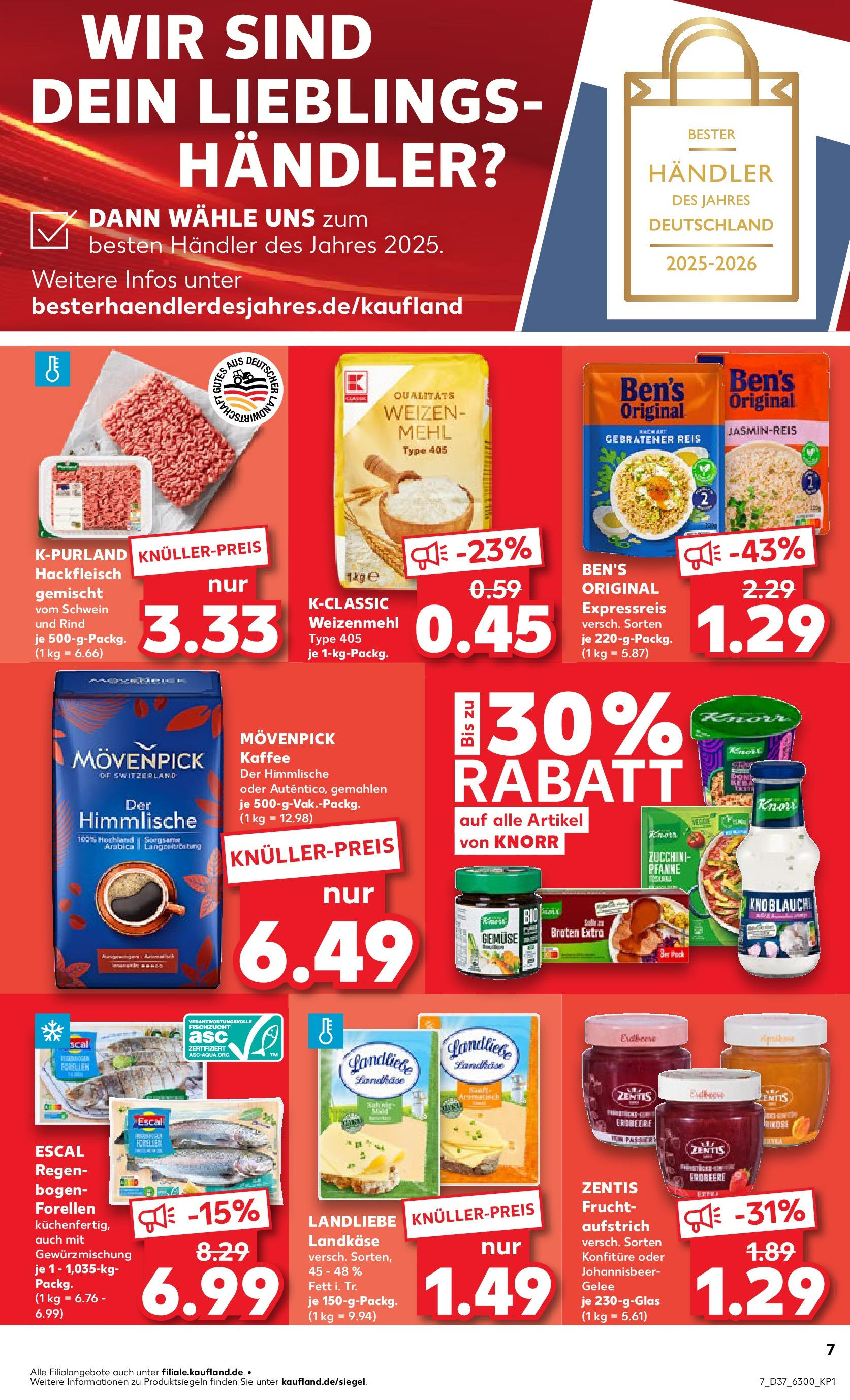 Prospekt Kaufland ab 10.09.2025 » Angebote und Werbung Online | Seite: 7 | Produkte: Mehl, Knorr, Movenpick kaffee, Zucchini Prospekt Kaufland ab 10.09.2025 » Angebote Online zum Blättern | Seite: 7 | Produkte: Mehl, Knorr, Movenpick kaffee, Zucchini