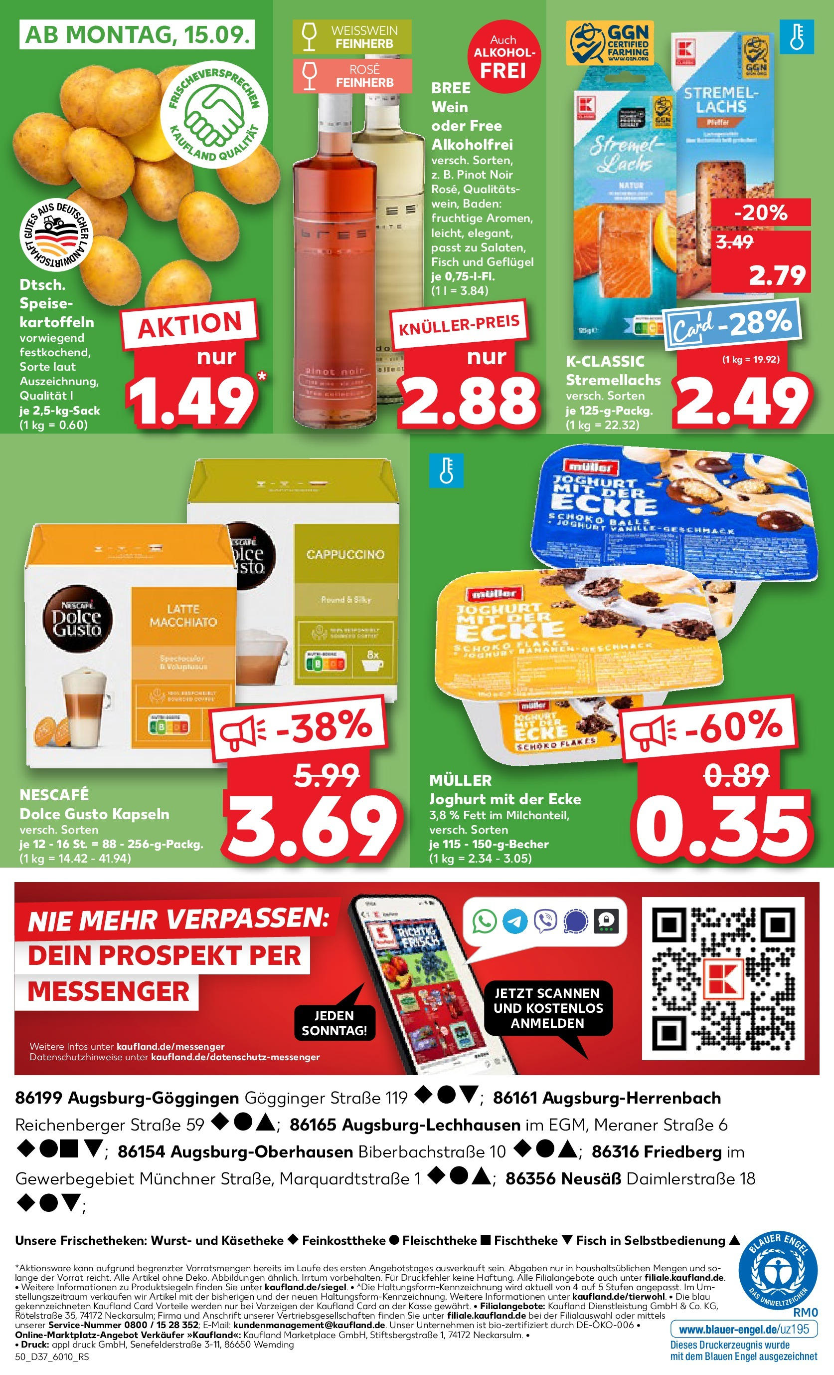 Prospekt Kaufland ab 11.09.2025 » Angebote und Werbung Online | Seite: 50 | Produkte: Weißwein, Kartoffeln, Wurst, Dolce gusto Prospekt Kaufland ab 11.09.2025 » Angebote Online zum Blättern | Seite: 50 | Produkte: Weißwein, Kartoffeln, Wurst, Dolce gusto