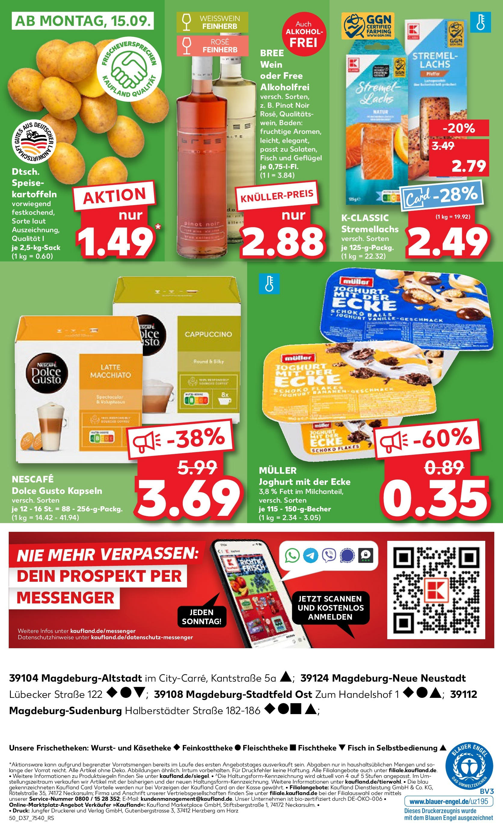 Prospekt Kaufland ab 11.09.2025 » Angebote Online zum Blättern | Seite: 50 | Produkte: Joghurt, Bananen, Lachs, Wurst