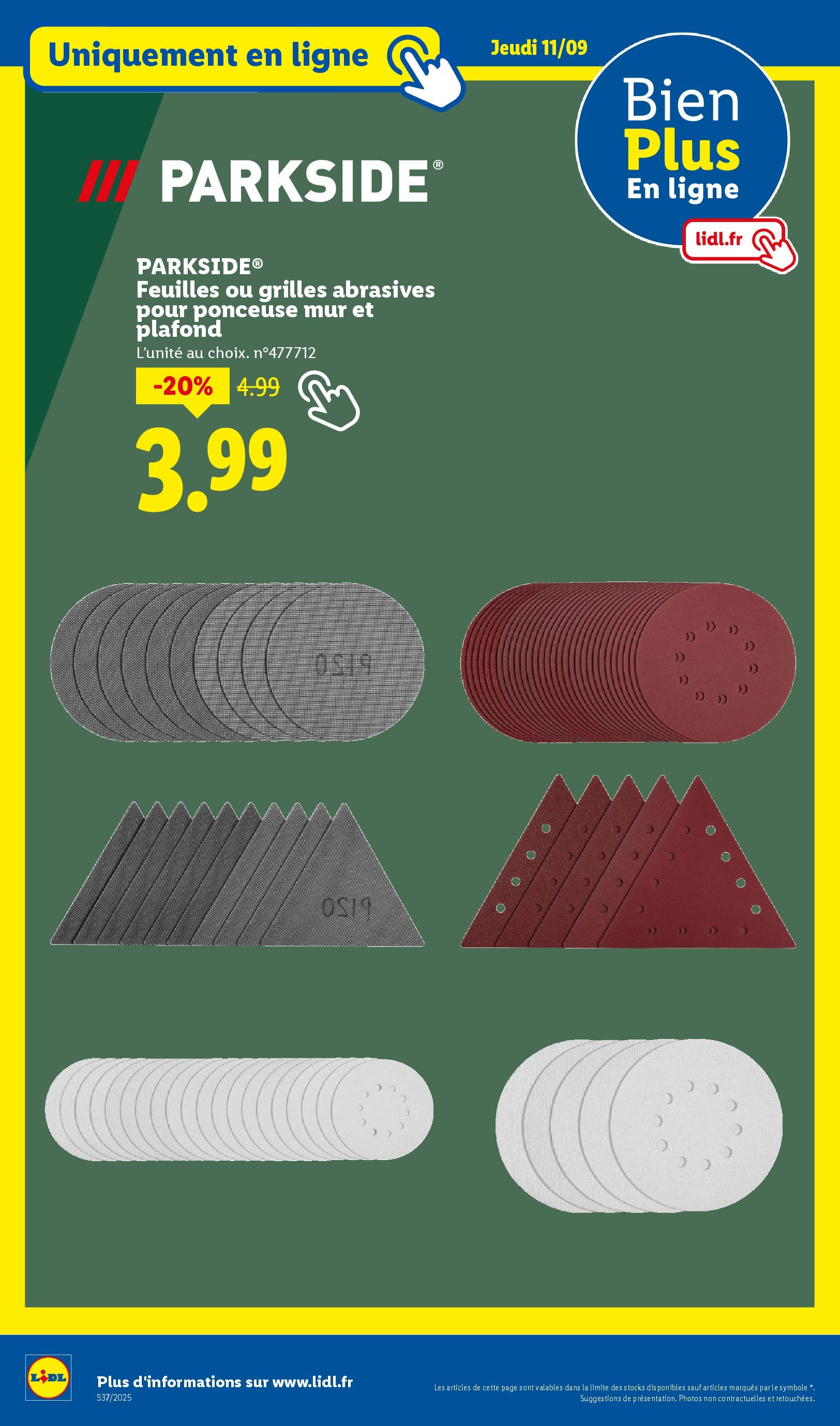 Catalogue LIDL du 07/09/2025 | Promo prospectus en ligne | Page: 26 | Produits: Ponceuse