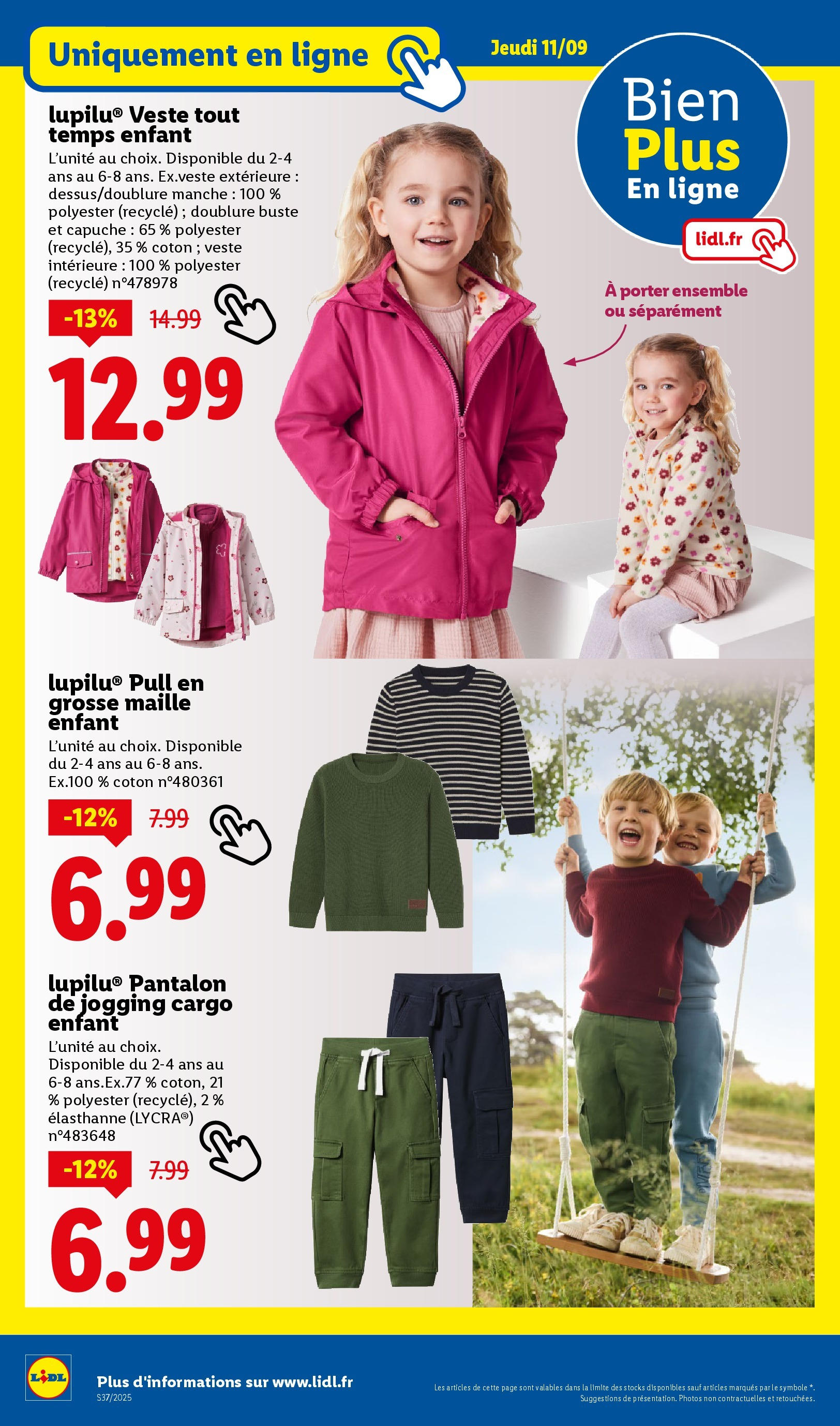 Catalogue LIDL du 07/09/2025 | Promo prospectus en ligne | Page: 28 | Produits: Coton, Pull, Veste, Pantalon