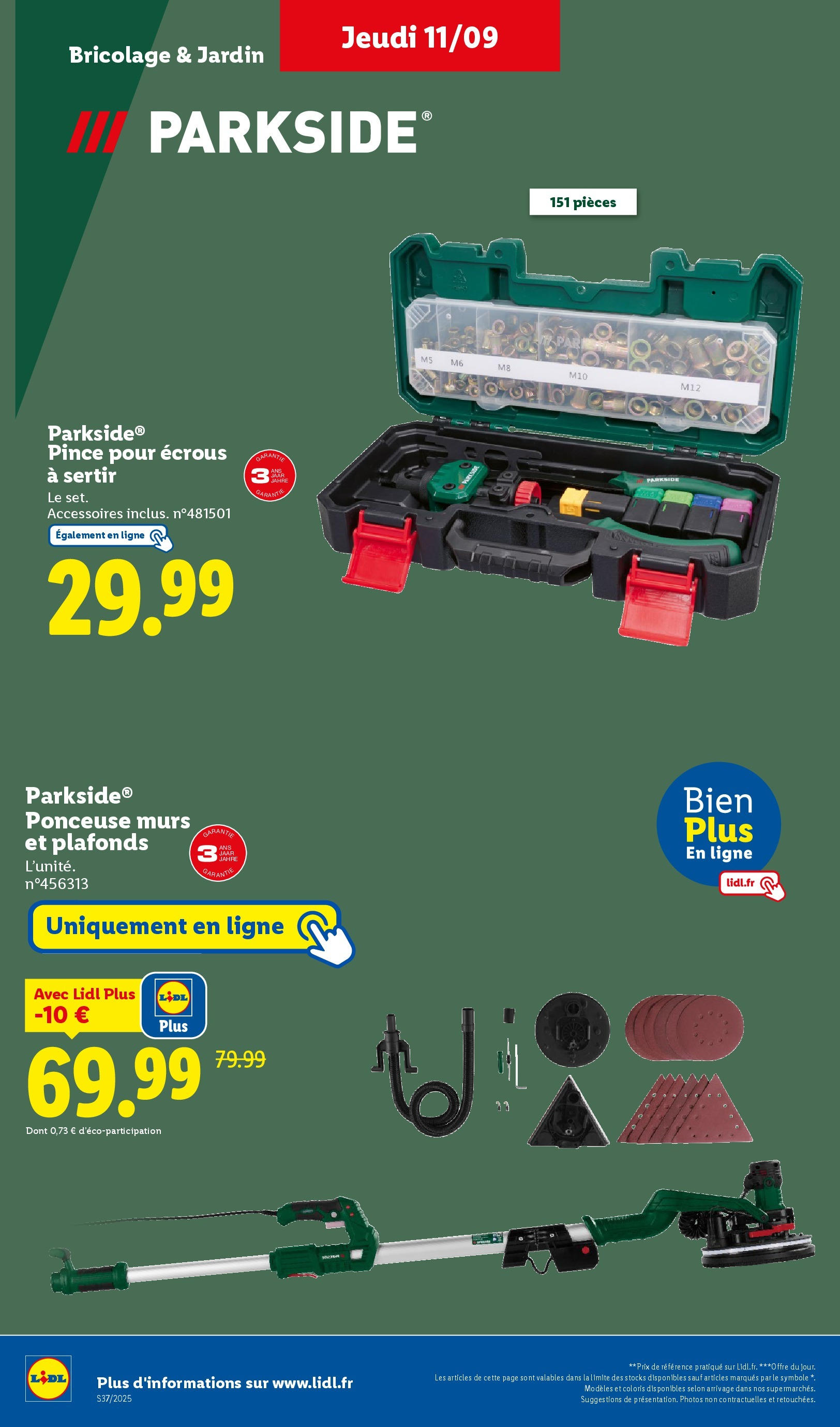 Catalogue LIDL du 07/09/2025 | Promo prospectus en ligne | Page: 32 | Produits: Ponceuse