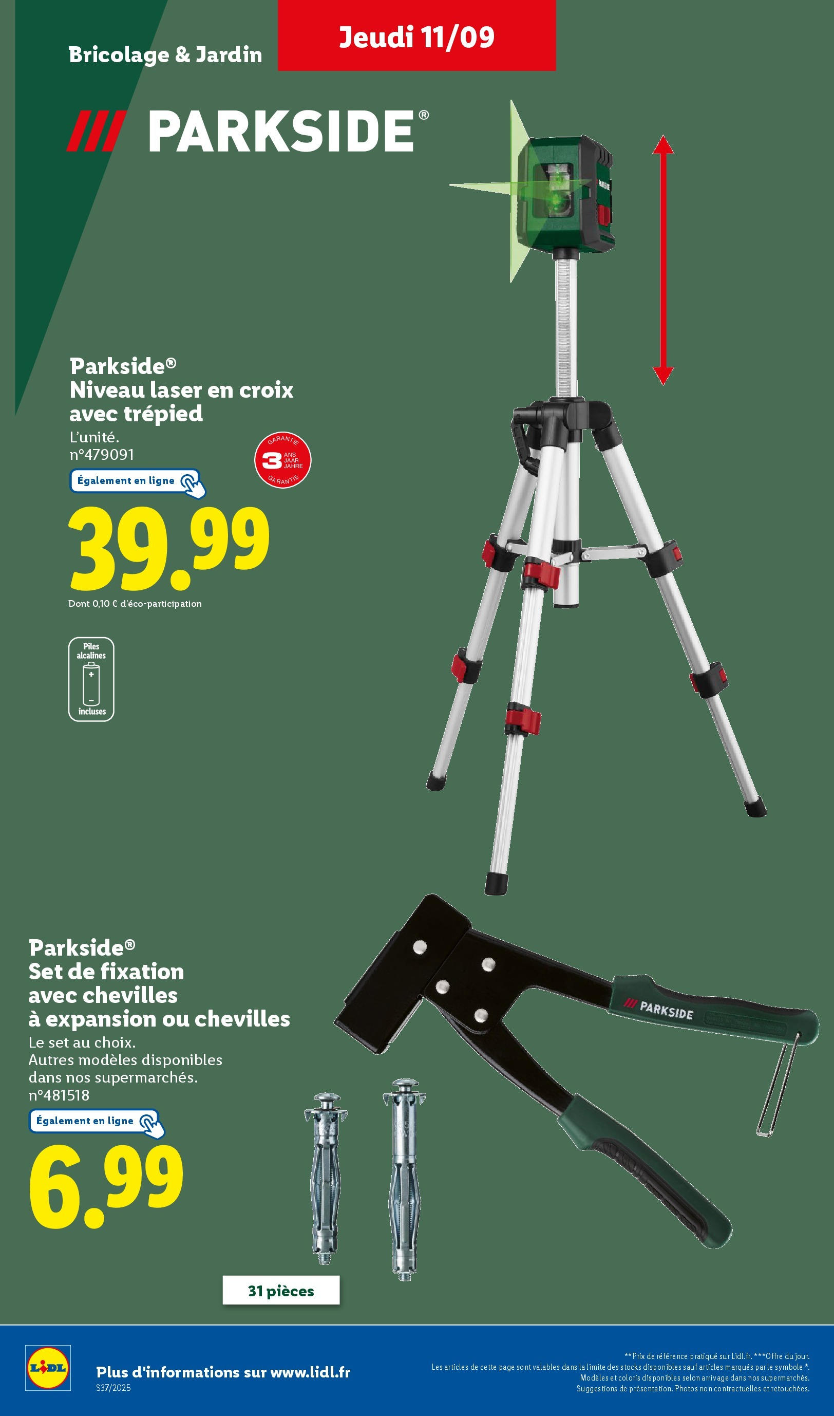 Catalogue LIDL du 07/09/2025 | Promo prospectus en ligne | Page: 36 | Produits: Piles