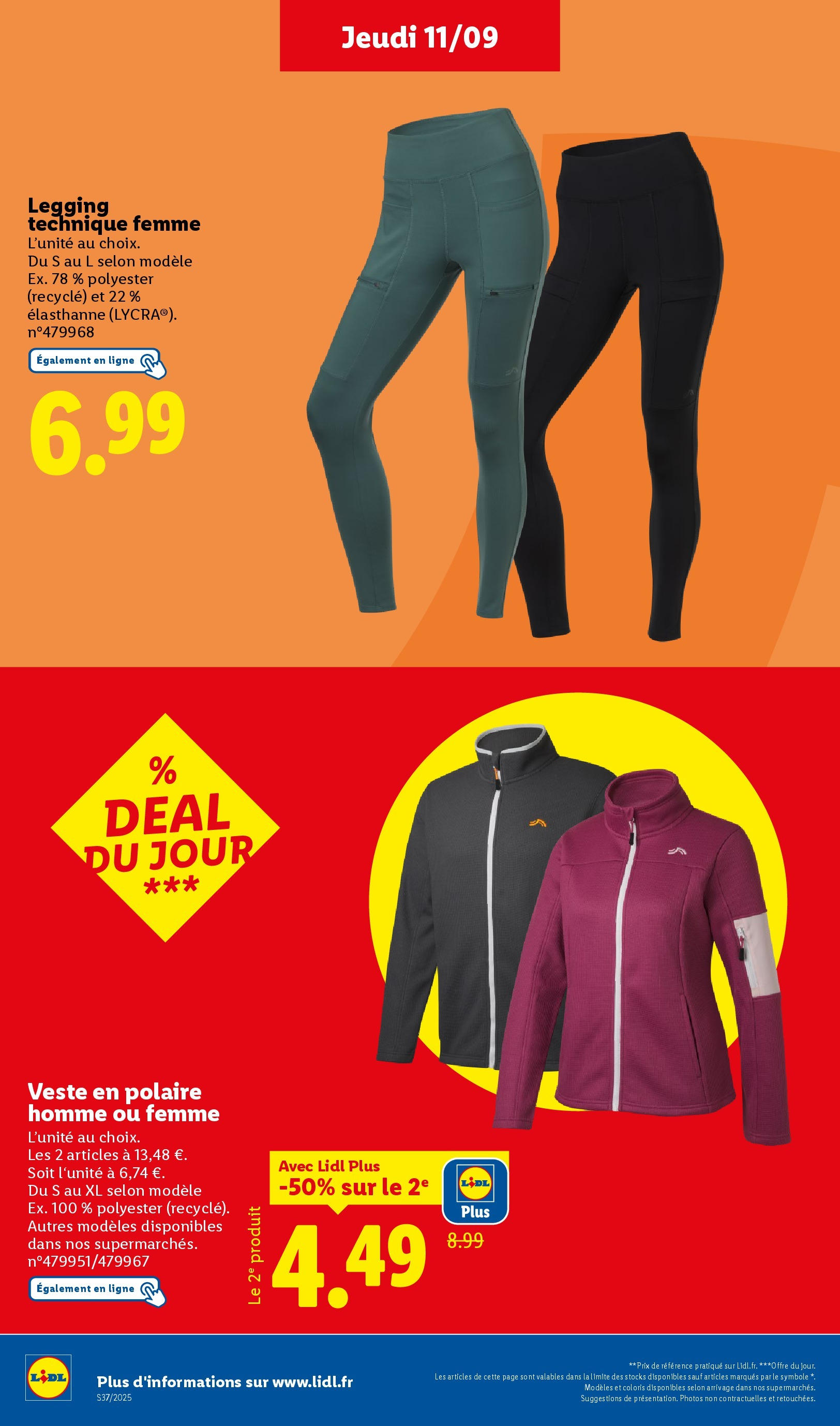 Catalogue LIDL du 07/09/2025 | Promo prospectus en ligne | Page: 44 | Produits: Veste, Leggings