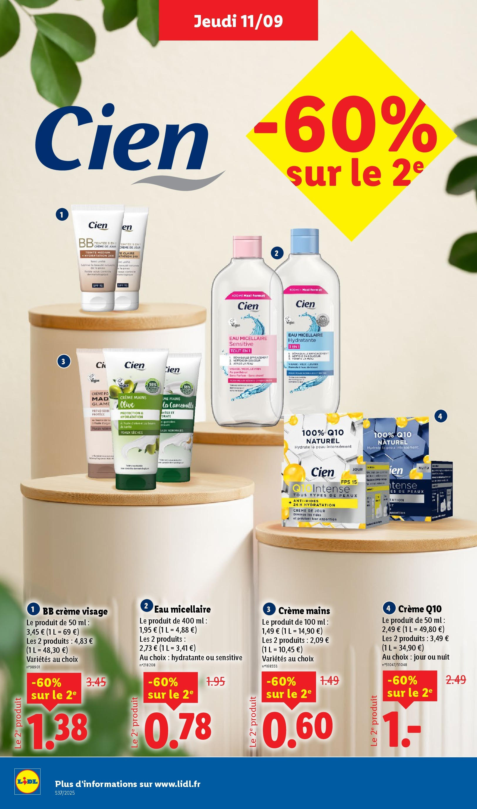 Catalogue LIDL du 11/09/2025 | Promo prospectus en ligne | Page: 12 | Produits: Olive, Parfum, Crème de jour, Eau micellaire Catalogue LIDL du 11/09/2025 | Promo prospectus en ligne | Page: 12 | Produits: Olive, Parfum, Crème de jour, Eau micellaire