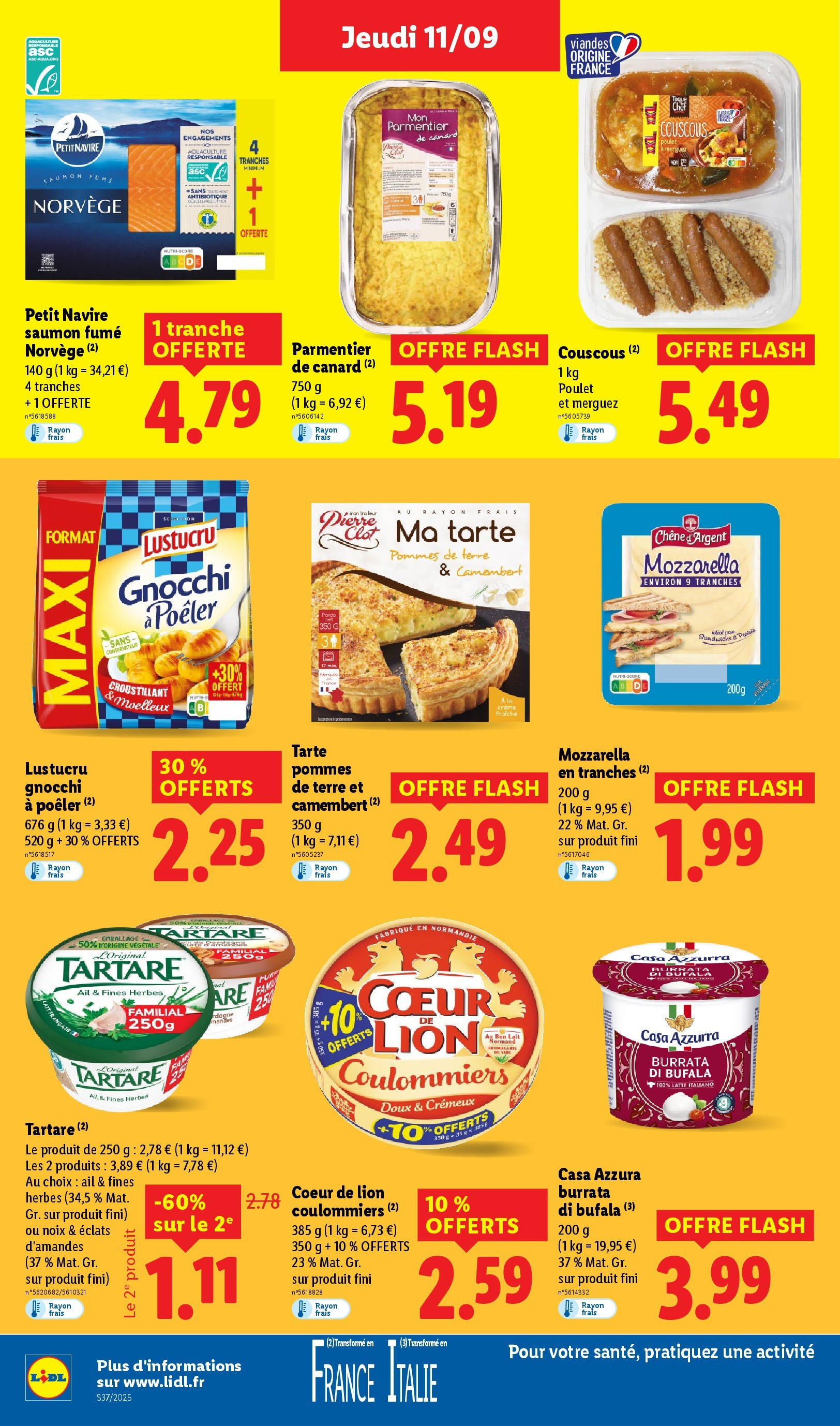 Catalogue LIDL du 11/09/2025 | Promo prospectus en ligne | Page: 16 | Produits: Ail, Saumon fumé, Burrata, Pommes de terre Catalogue LIDL du 11/09/2025 | Promo prospectus en ligne | Page: 16 | Produits: Ail, Saumon fumé, Burrata, Pommes de terre